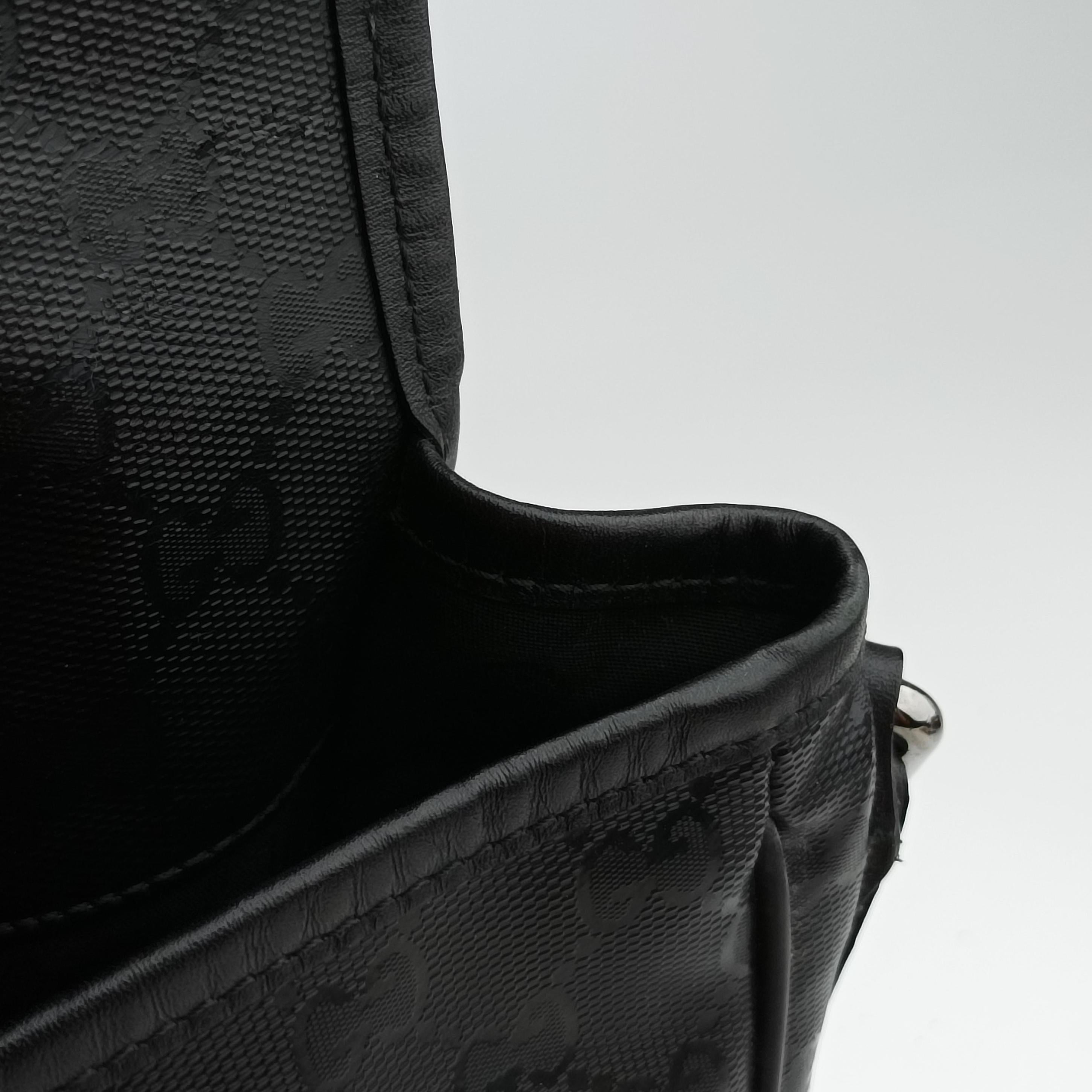Pre-owned Gucci GG Plus Messenger Black Patent 201732 shoulderbag | stylenewstar