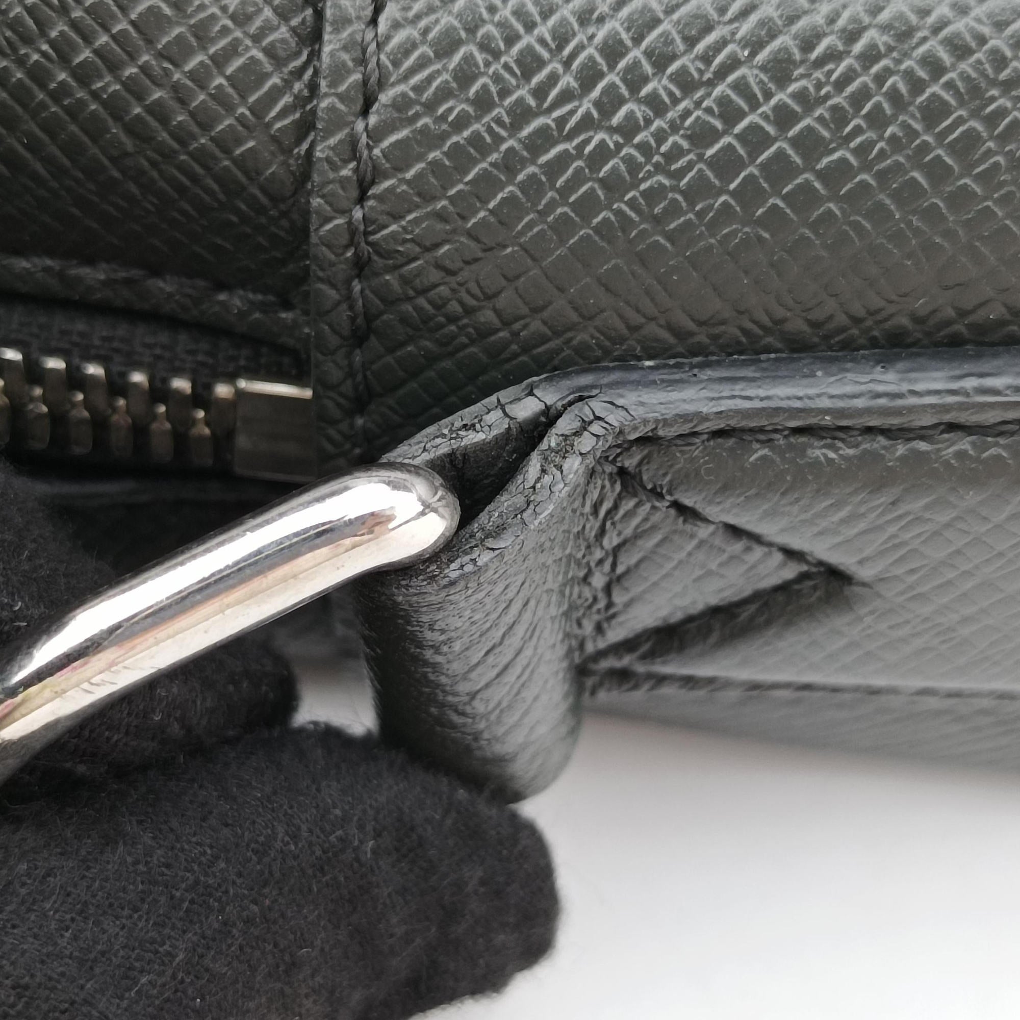 Pre-owned Louis Vuitton PDB Porto Document Business MM Ardoise Taiga M33441 shoulderbag | stylenewstar