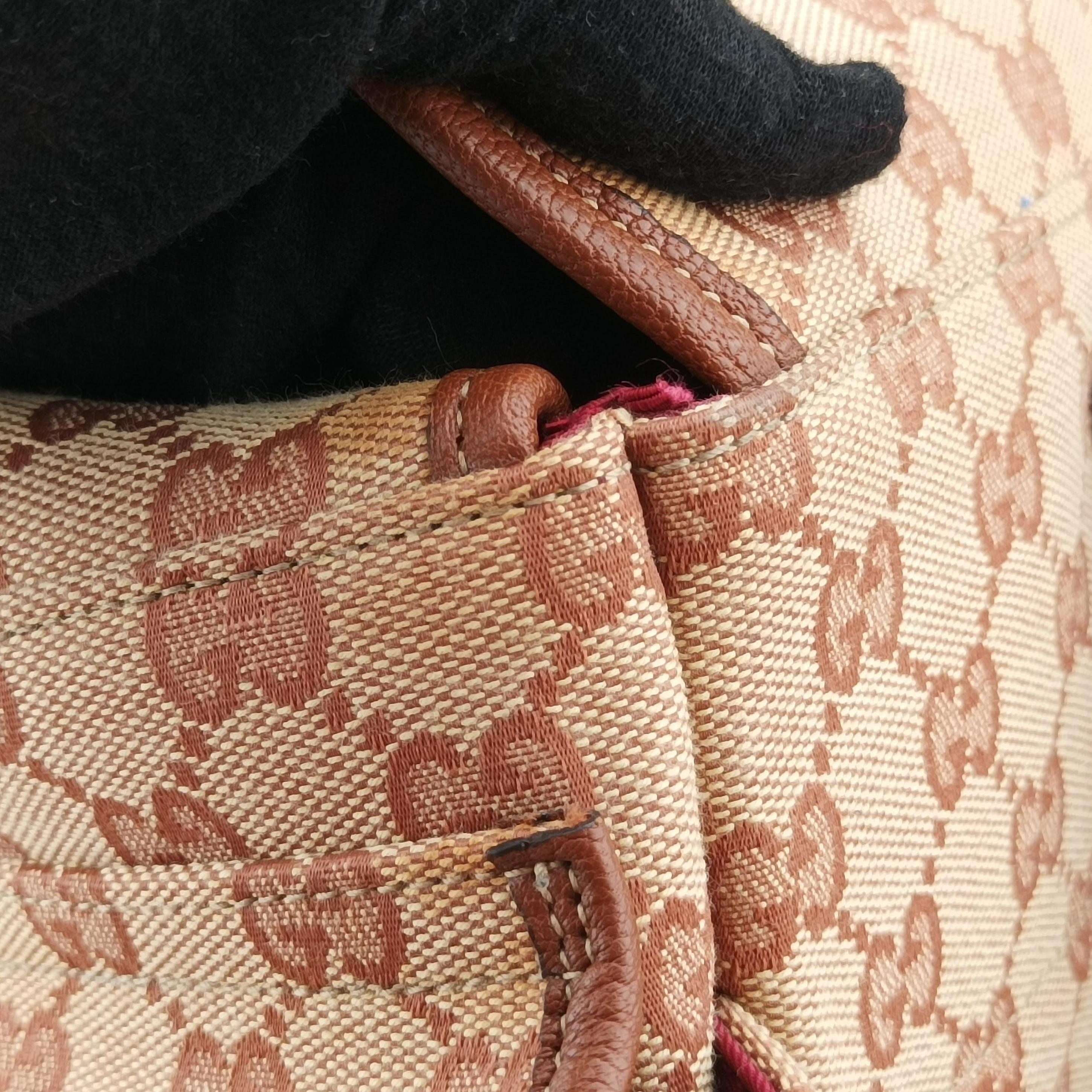 Pre-owned Gucci skull logo pink×Multicolour canvas 580811 backpack/rucksack | stylenewstar