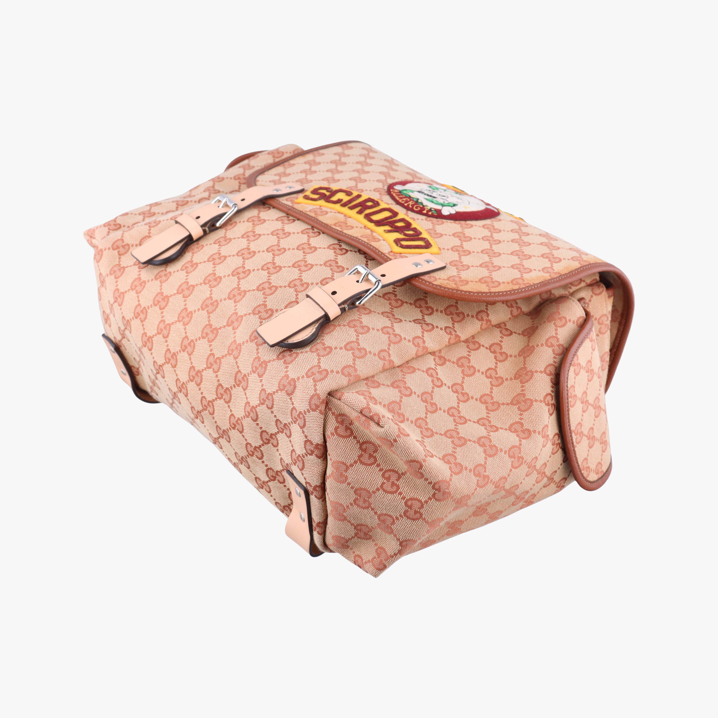 Pre-owned Gucci skull logo pink×Multicolour canvas 580811 backpack/rucksack | stylenewstar