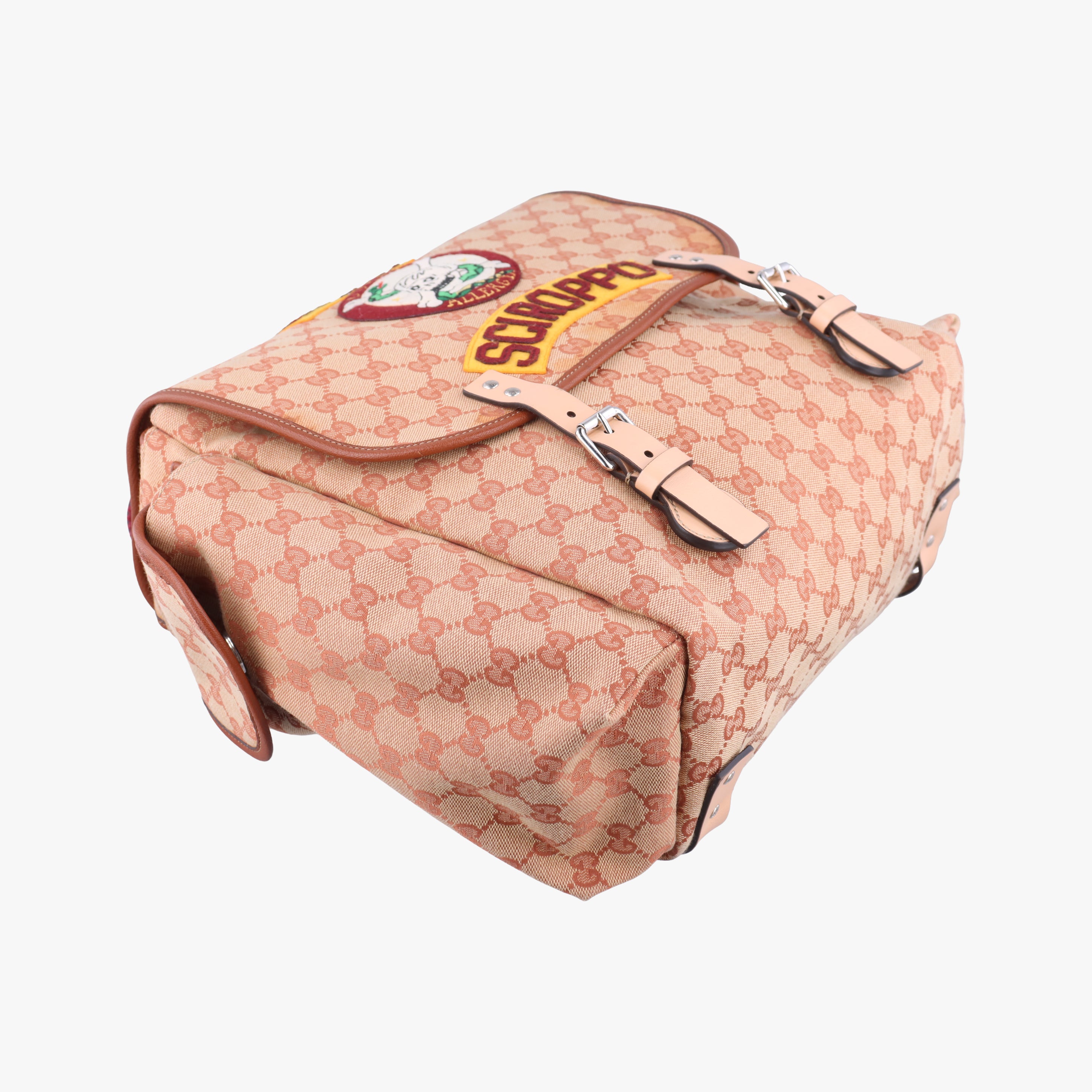 Pre-owned Gucci skull logo pink×Multicolour canvas 580811 backpack/rucksack | stylenewstar