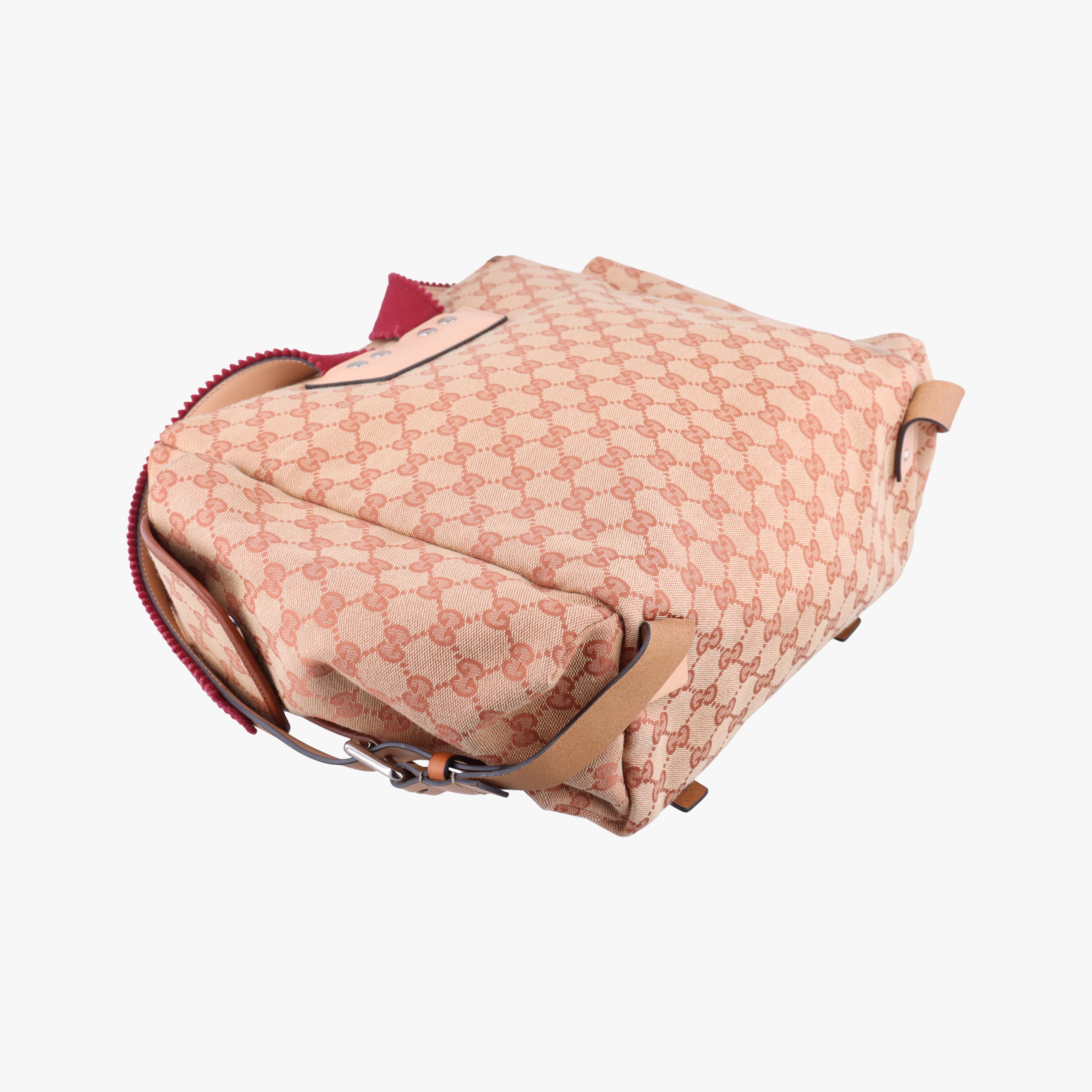 Pre-owned Gucci skull logo pink×Multicolour canvas 580811 backpack/rucksack | stylenewstar