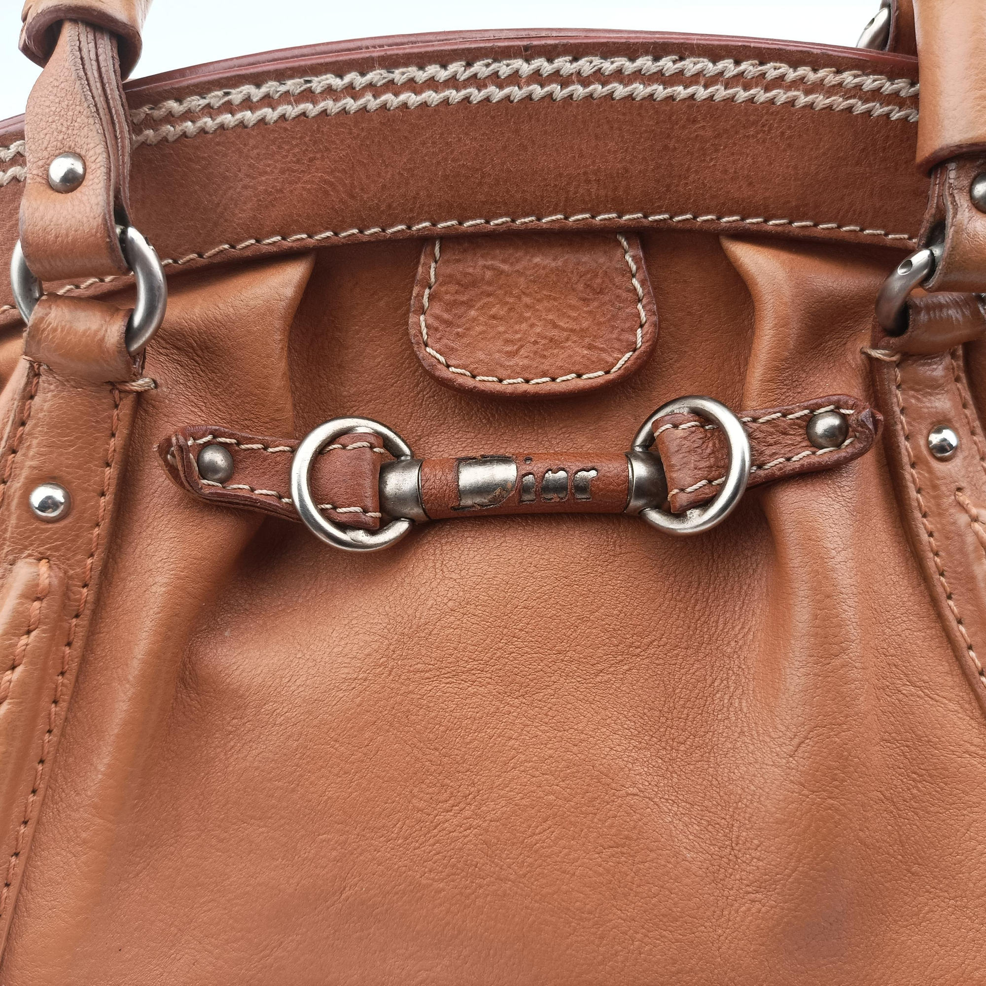 Pre-owned Christian Dior My Dior satchel beige Leather  handbag | stylenewstar