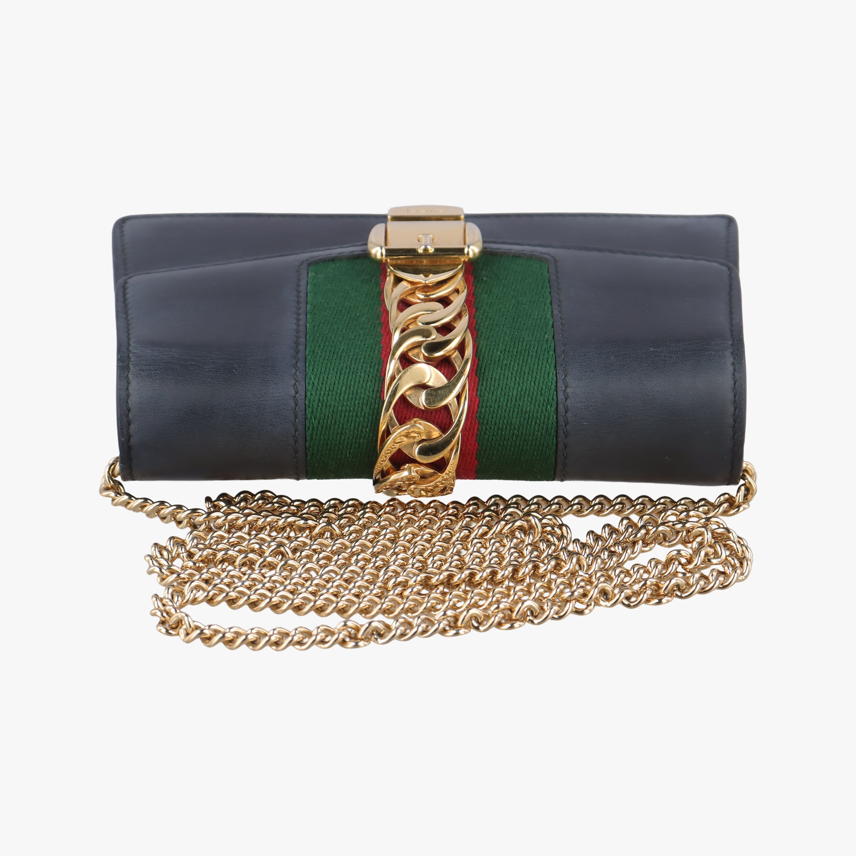 Secondhand Gucci Sylvie Black×red×green Leather 431666 shoulderbag | stylenewstar