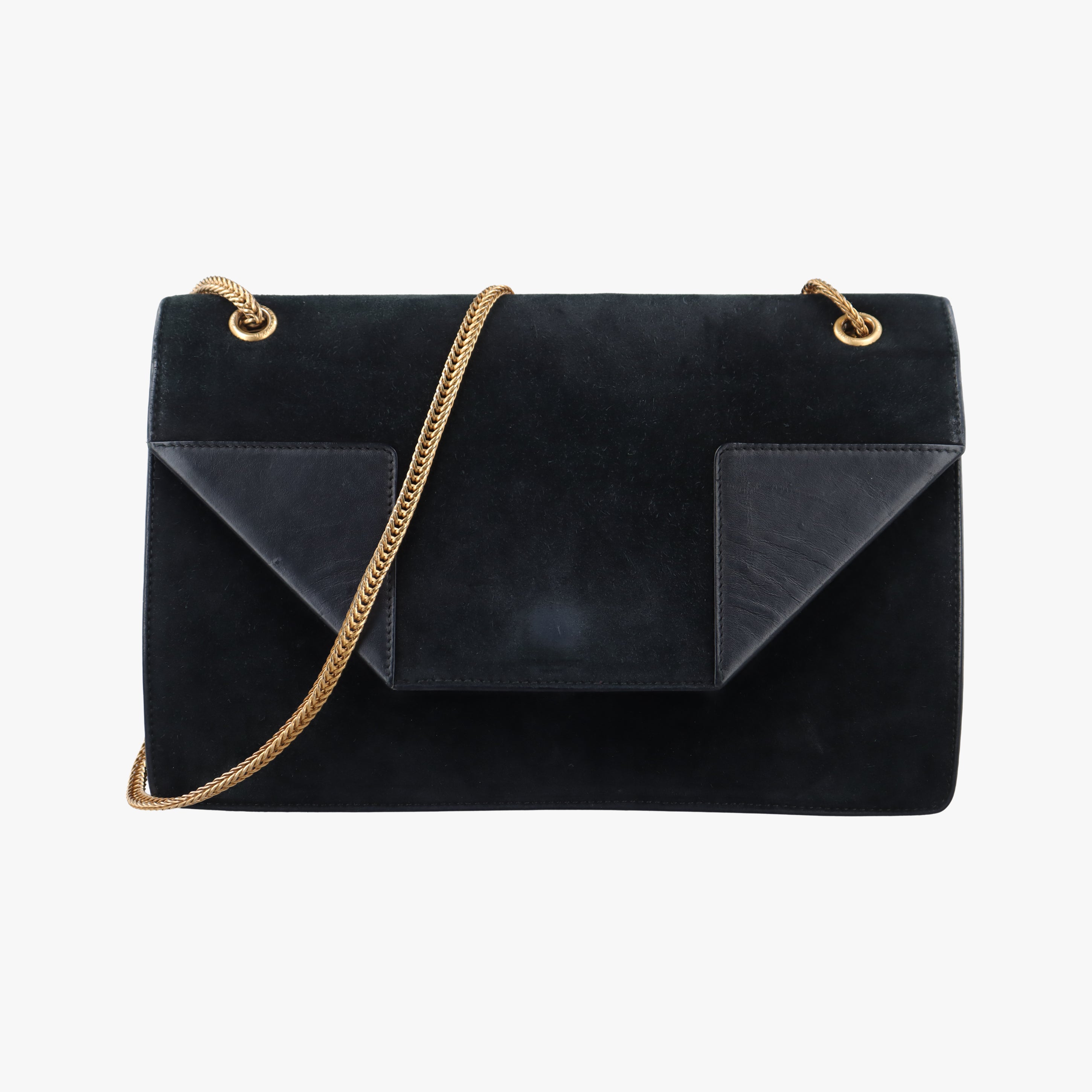 Pre-owned Yves Saint Laurent BETTY Black Suede×Leather 314515 shoulderbag | stylenewstar