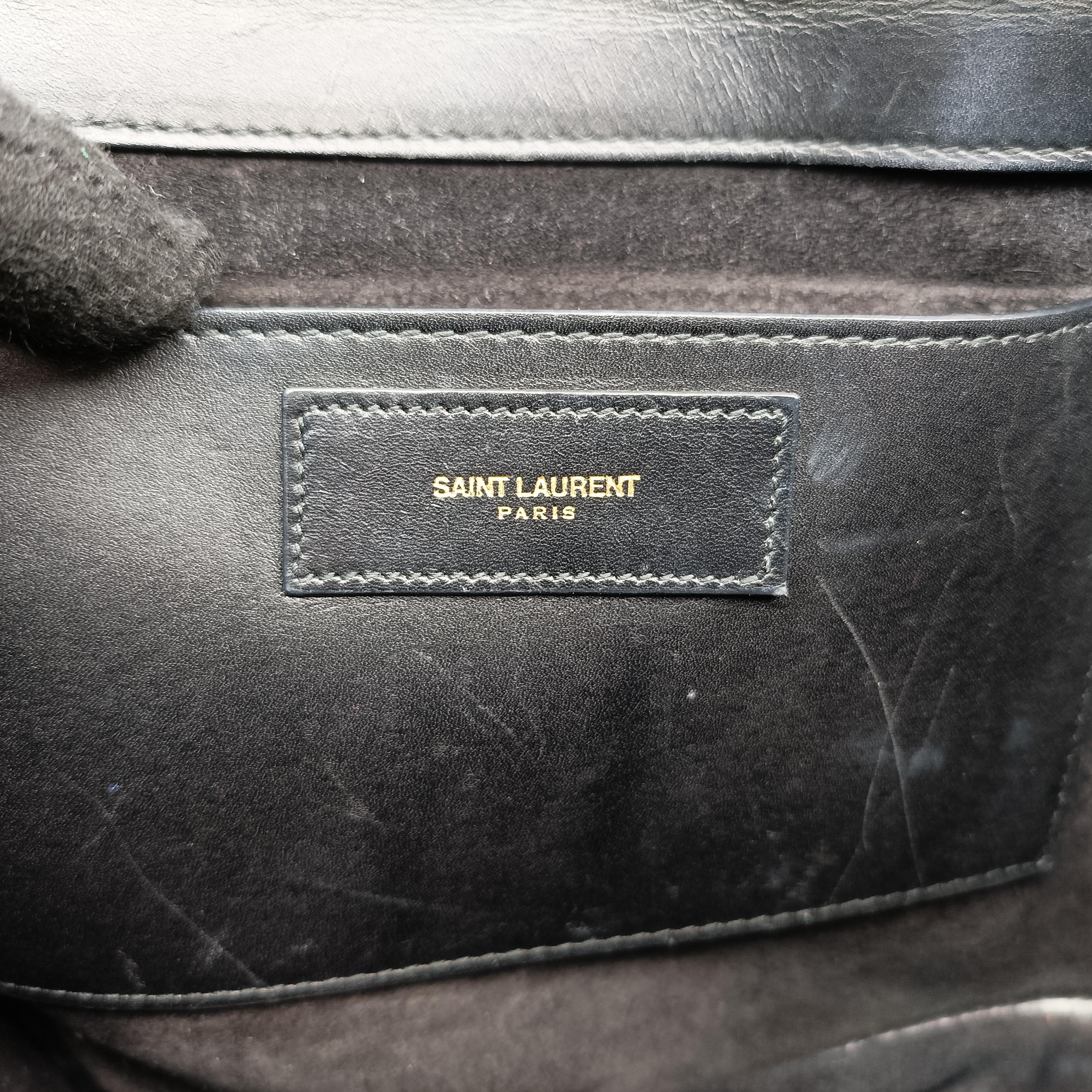 Pre-owned Yves Saint Laurent BETTY Black Suede×Leather 314515 shoulderbag | stylenewstar