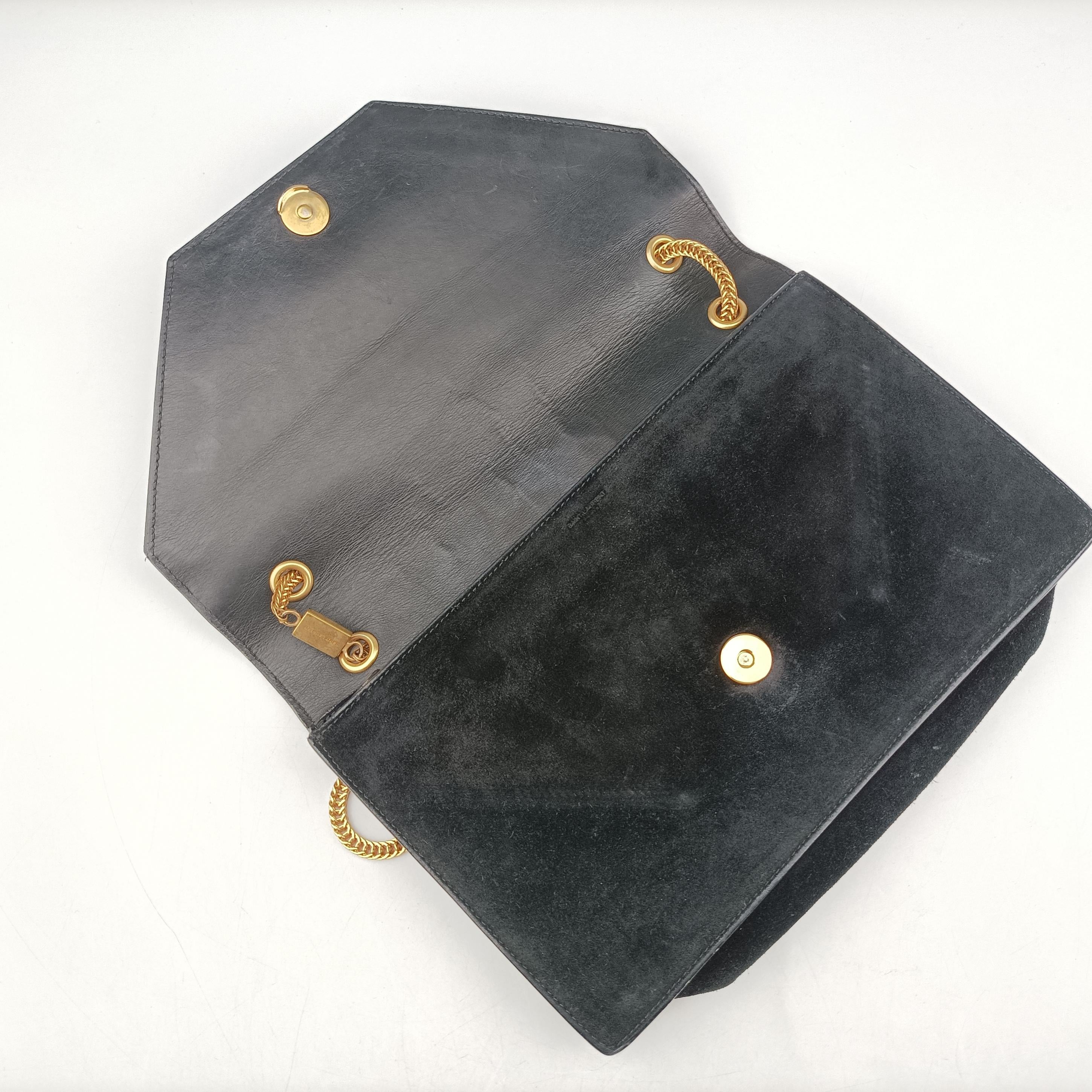 Pre-owned Yves Saint Laurent BETTY Black Suede×Leather 314515 shoulderbag | stylenewstar