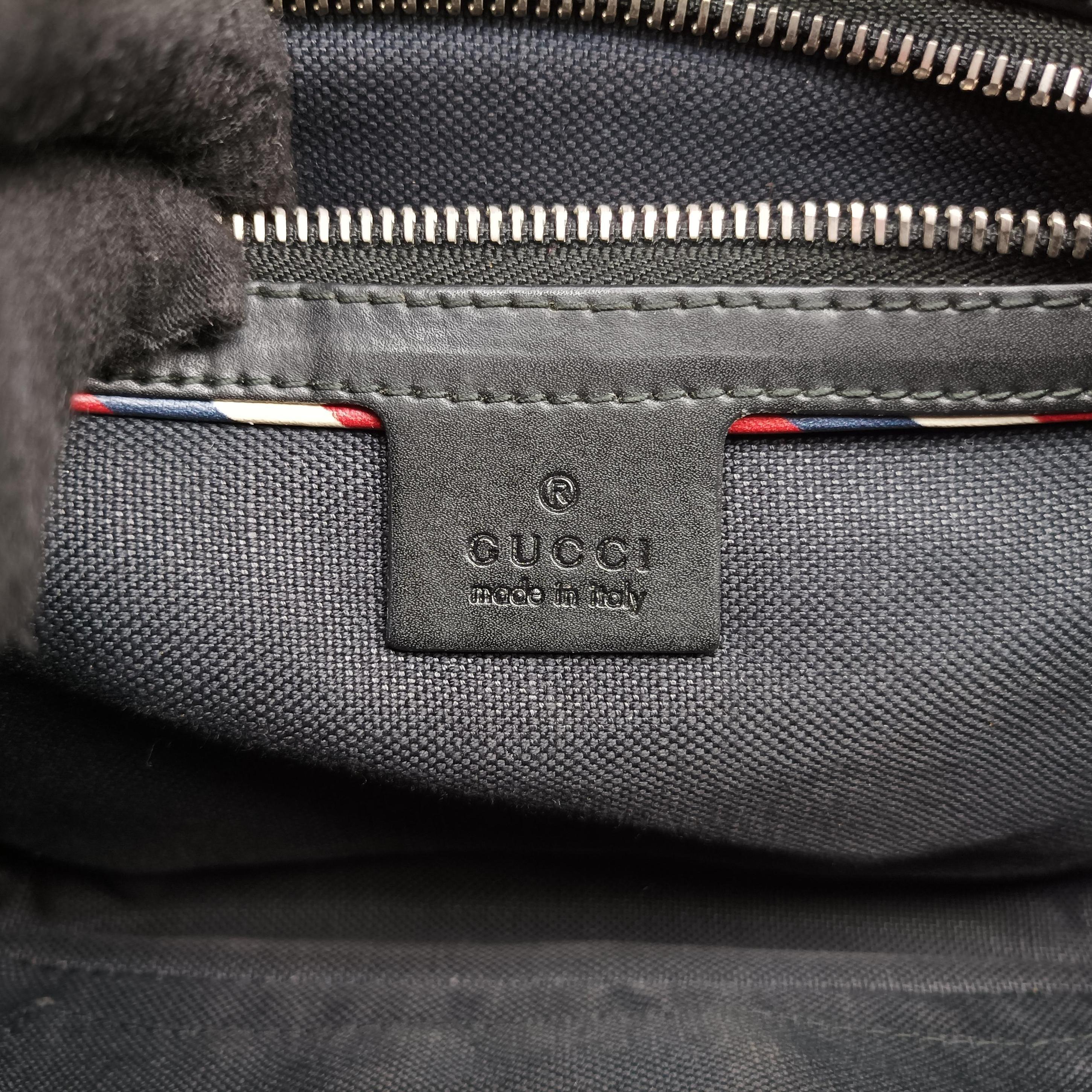 Pre-owned Gucci Night Courrier badge embellished Black×Multicolour PVC coated canvas 474293 bum bag/waist bag | stylenewstar