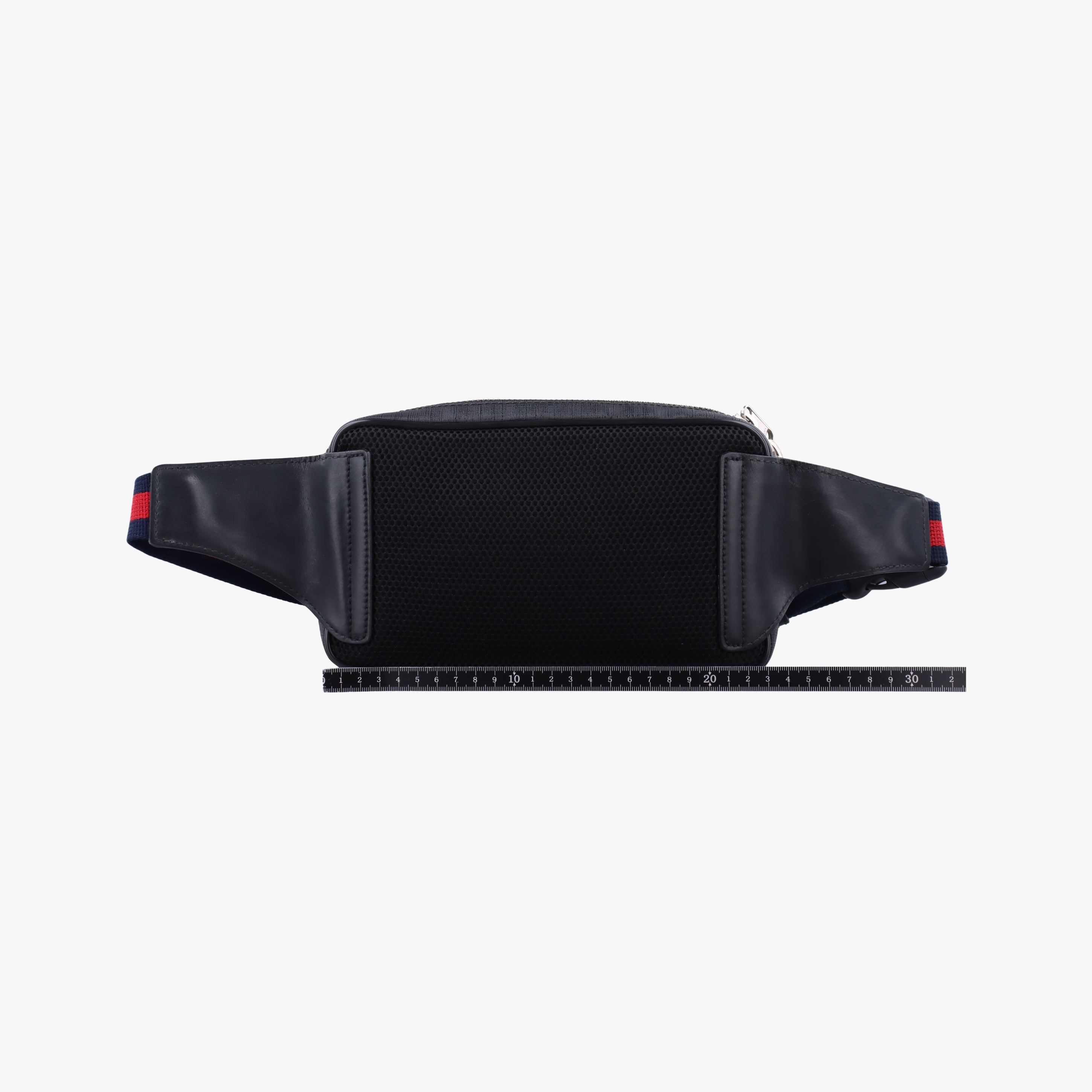 Pre-owned Gucci Night Courrier badge embellished Black×Multicolour PVC coated canvas 474293 bum bag/waist bag | stylenewstar
