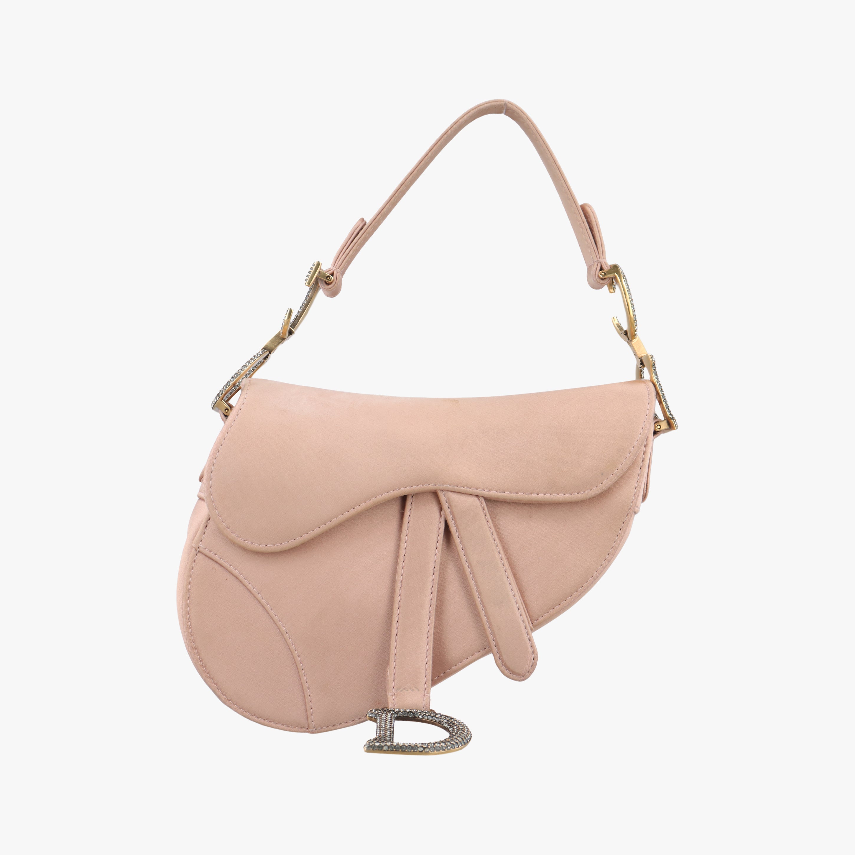 Pre-owned Christian Dior Saddle Pink silk  shoulderbag | stylenewstar