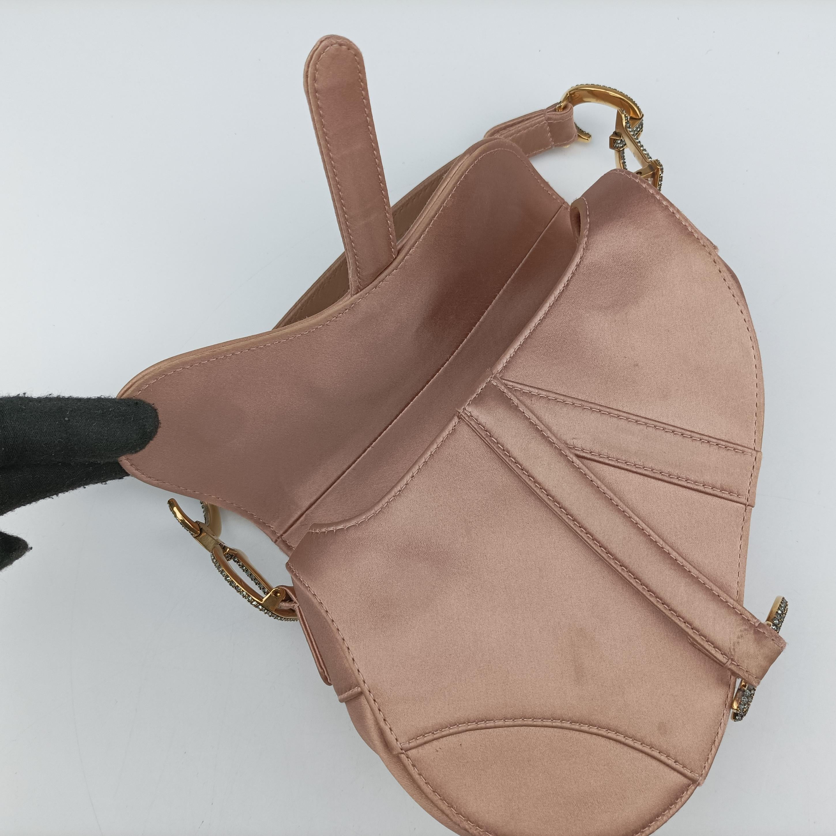 Pre-owned Christian Dior Saddle Pink silk  shoulderbag | stylenewstar