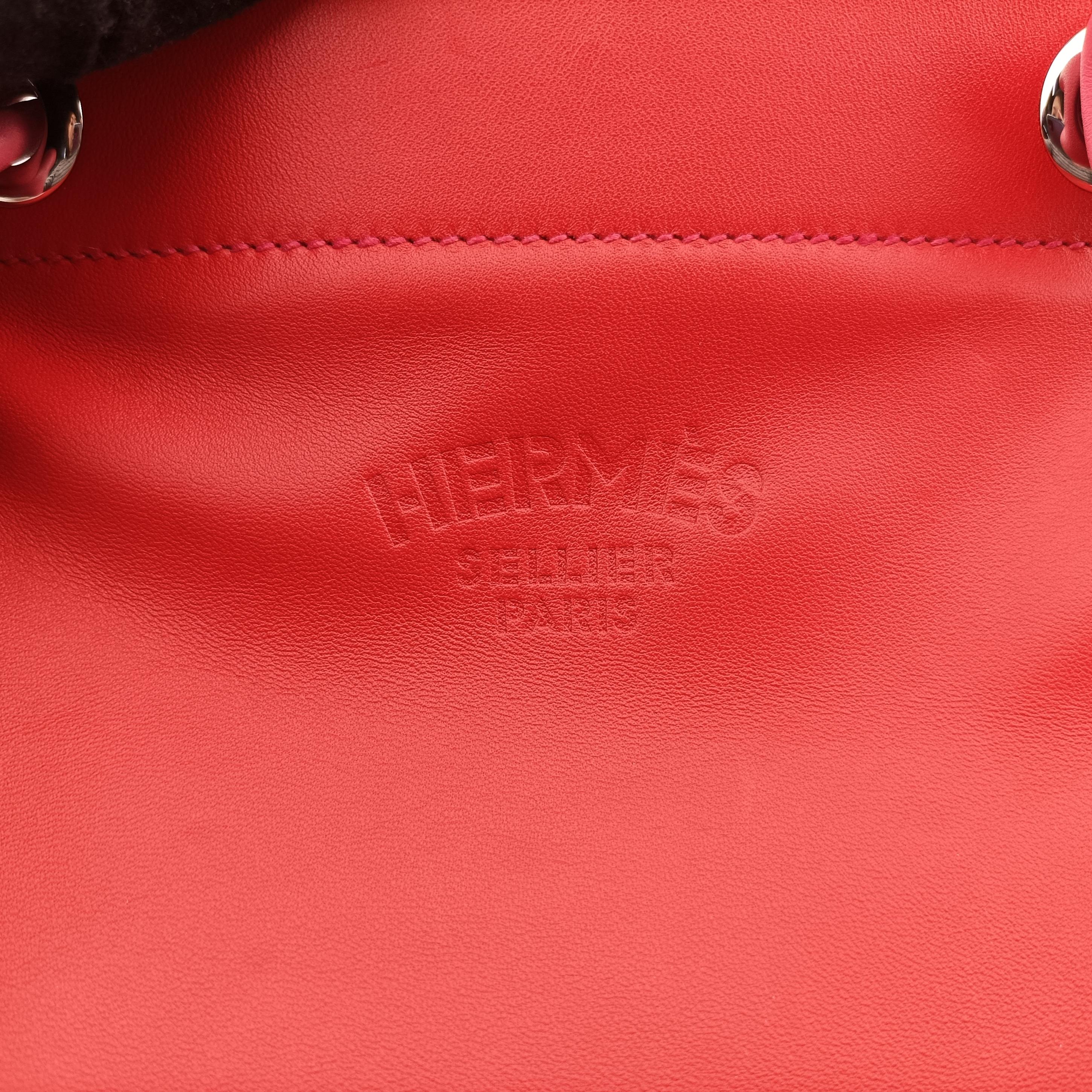 Pre-owned Hermes Sac Aline mini Red lambskin  shoulderbag | stylenewstar