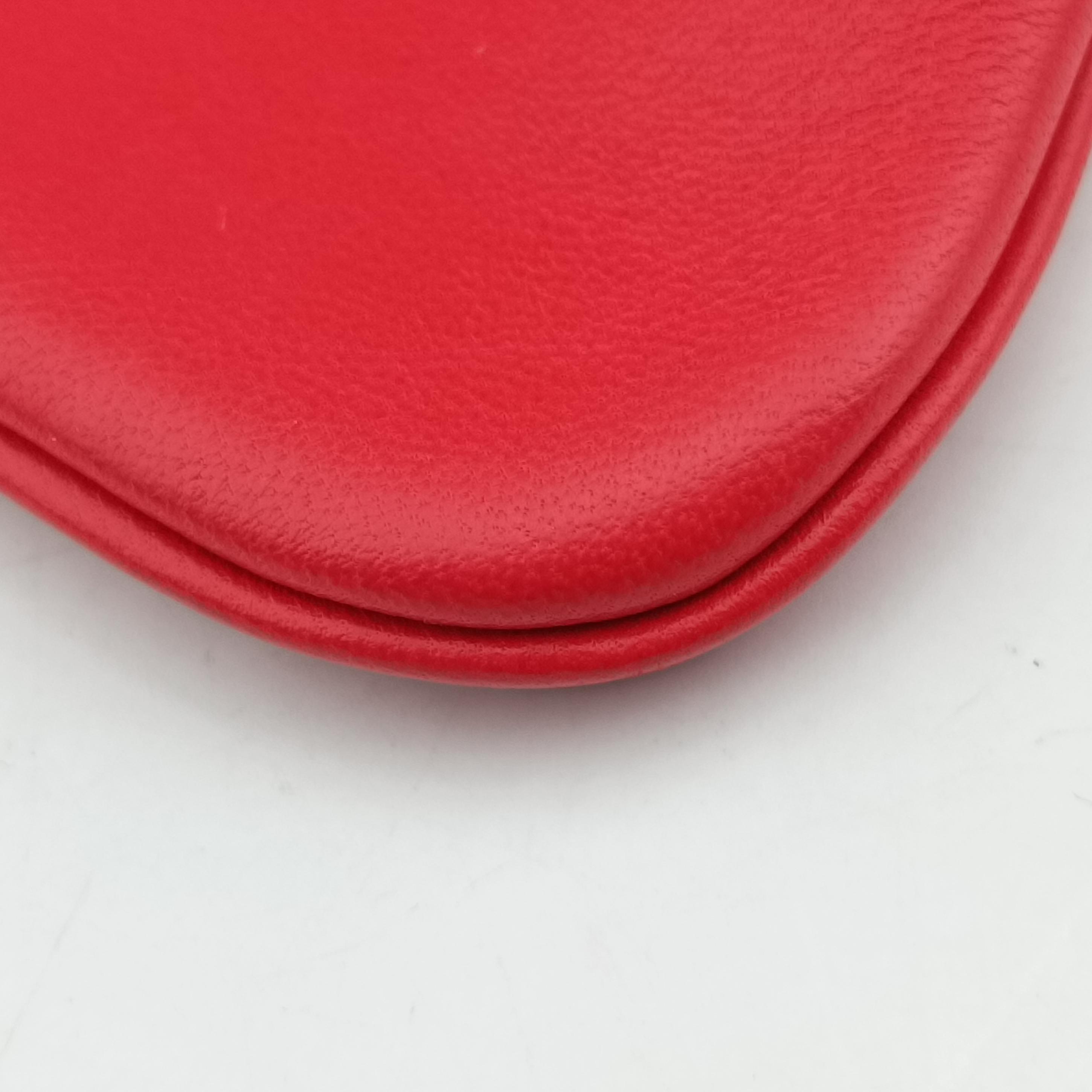Pre-owned Hermes Sac Aline mini Red lambskin  shoulderbag | stylenewstar