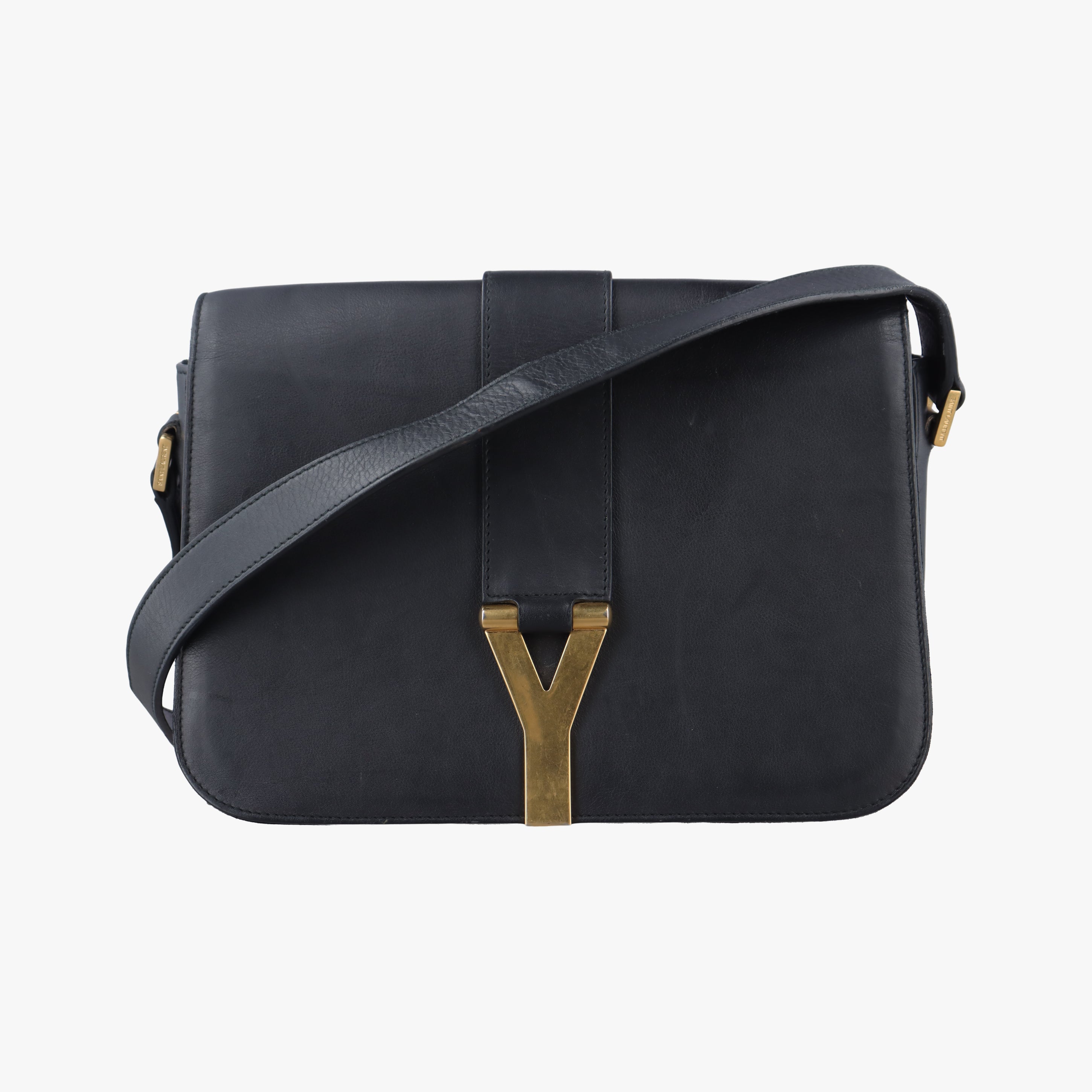 Pre-owned Yves Saint Laurent Y Ligne Black Leather 311214 shoulderbag | stylenewstar