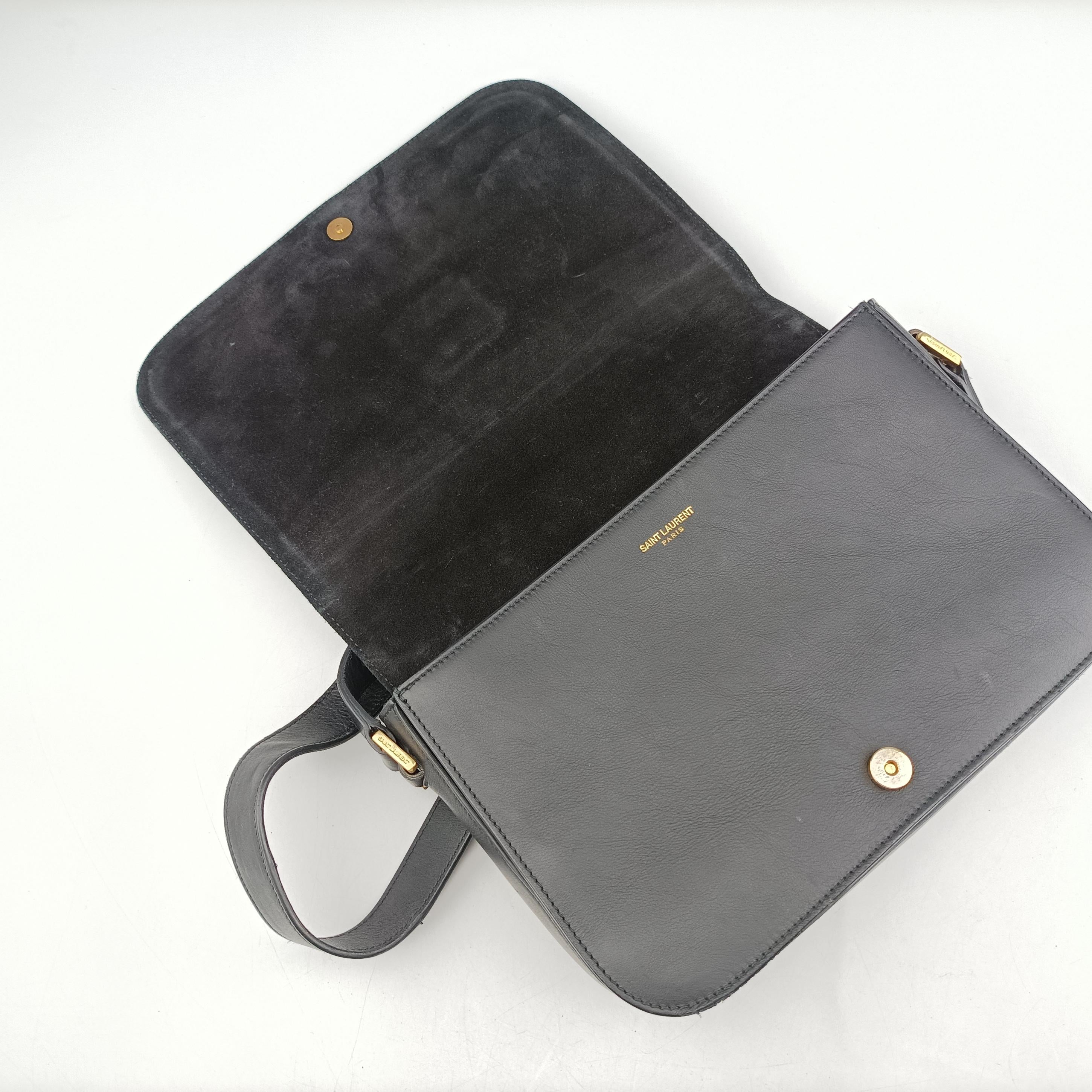 Pre-owned Yves Saint Laurent Y Ligne Black Leather 311214 shoulderbag | stylenewstar