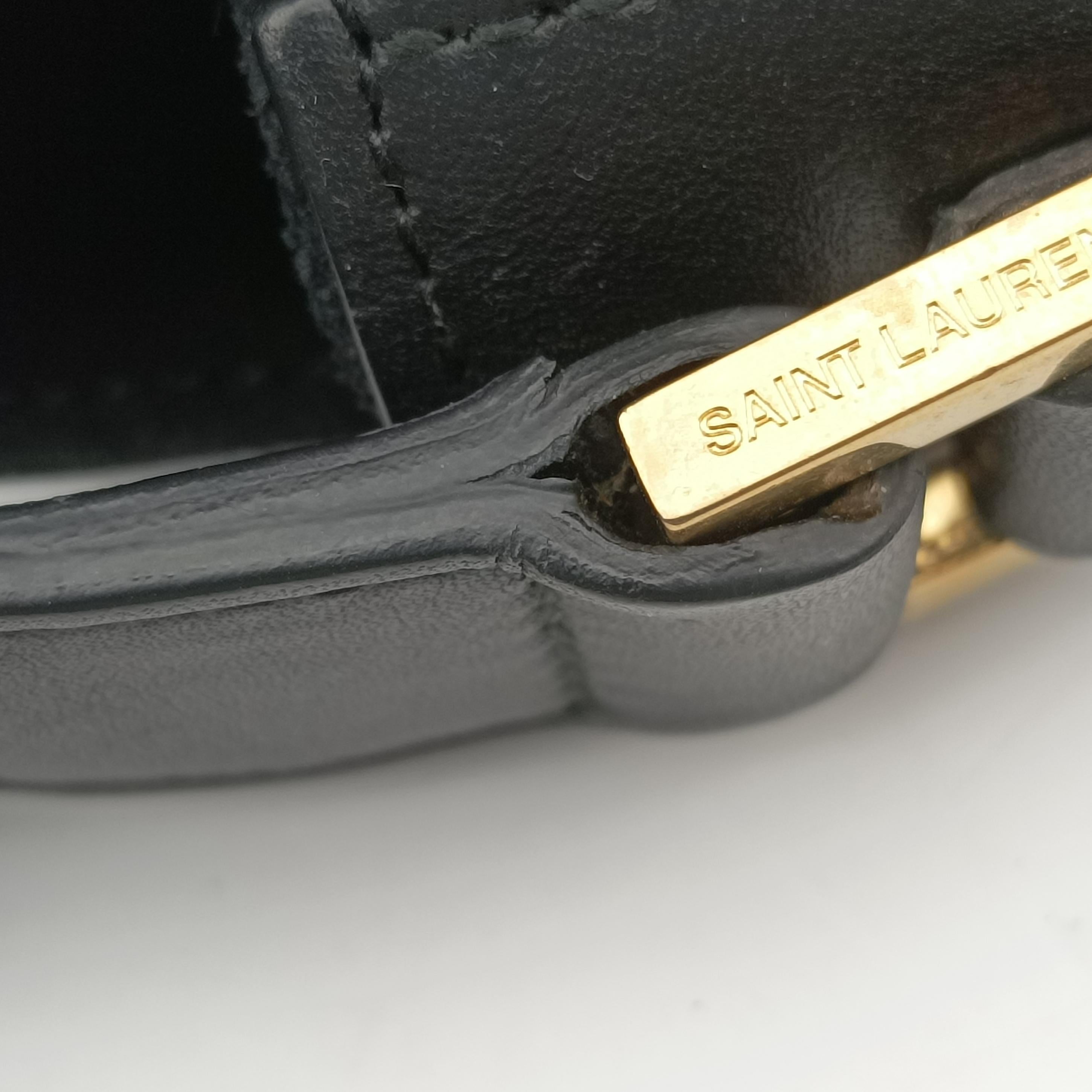 Pre-owned Yves Saint Laurent Y Ligne Black Leather 311214 shoulderbag | stylenewstar
