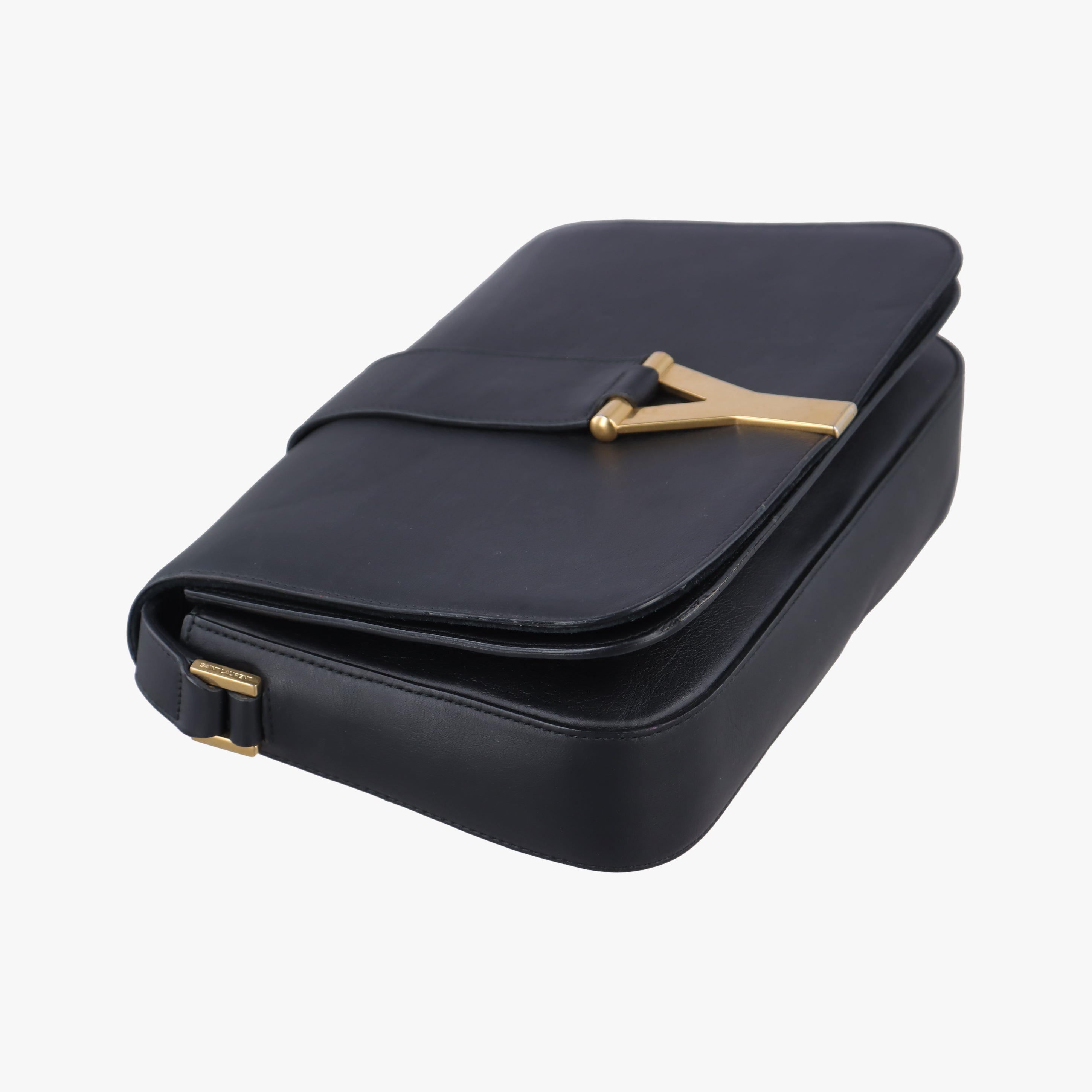 Pre-owned Yves Saint Laurent Y Ligne Black Leather 311214 shoulderbag | stylenewstar