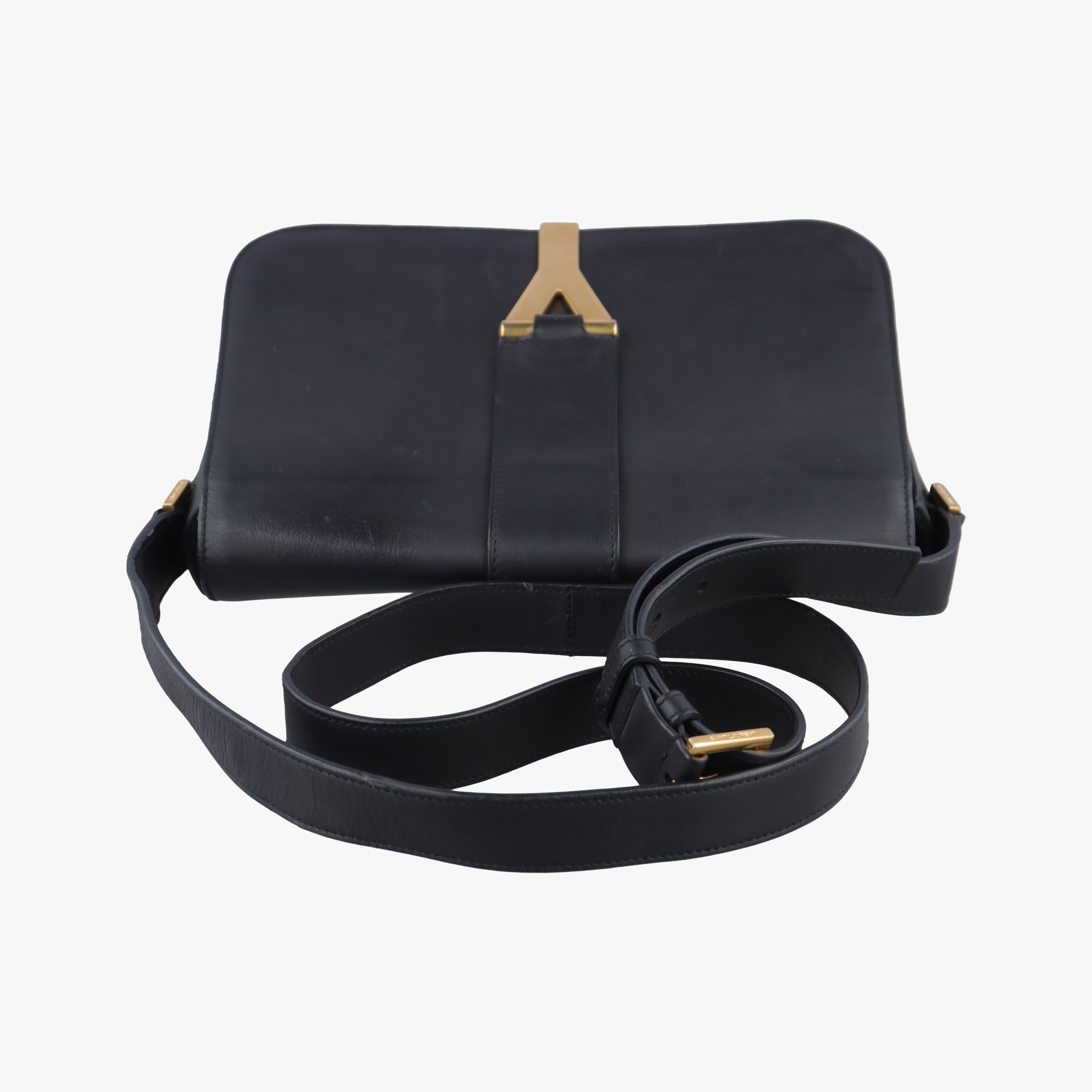Pre-owned Yves Saint Laurent Y Ligne Black Leather 311214 shoulderbag | stylenewstar