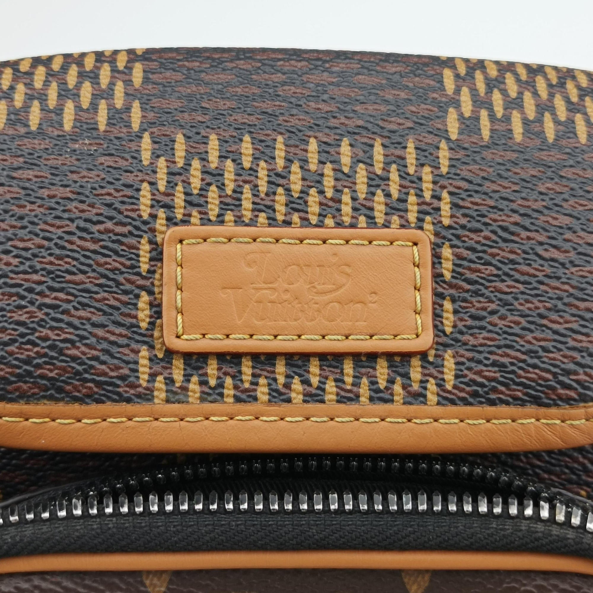 Pre-owned Louis Vuitton Nigo Nano Amazone Messenger Brown×Ebene Monogram Canvas×Damier Giant N40357 shoulderbag | stylenewstar