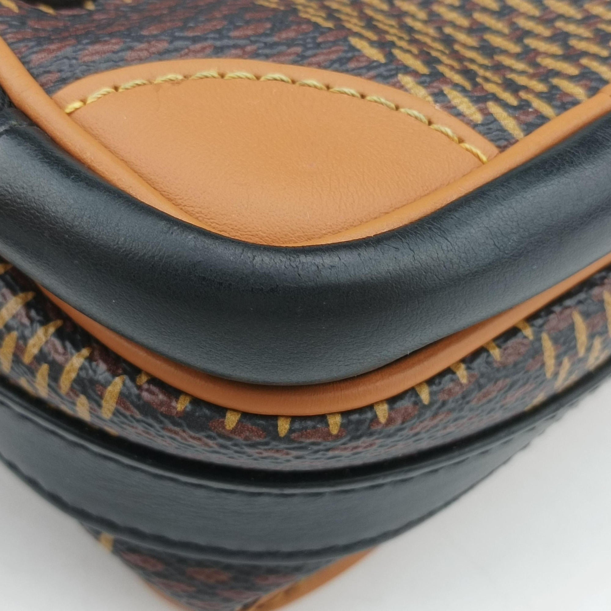 Pre-owned Louis Vuitton Nigo Nano Amazone Messenger Brown×Ebene Monogram Canvas×Damier Giant N40357 shoulderbag | stylenewstar