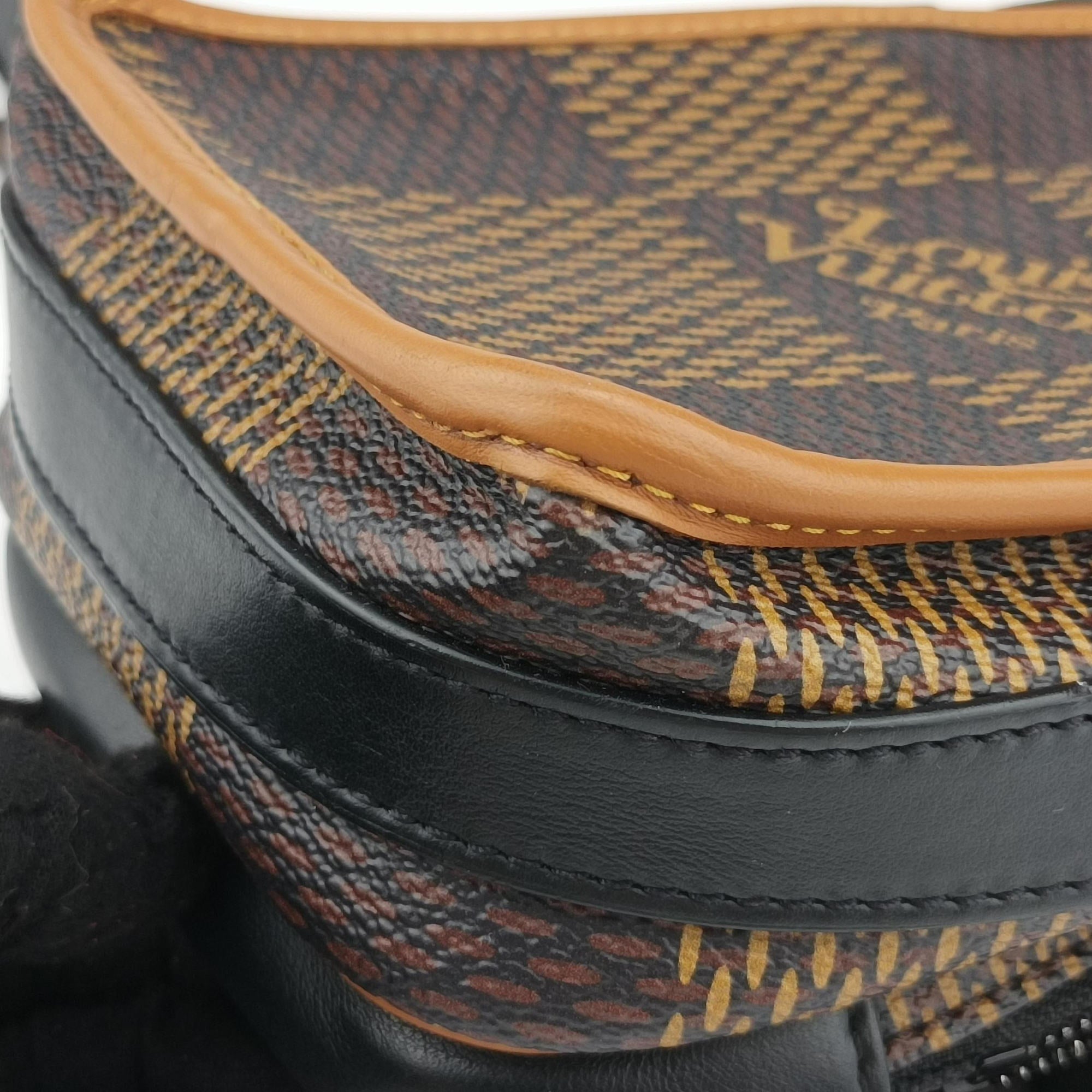 Pre-owned Louis Vuitton Nigo Nano Amazone Messenger Brown×Ebene Monogram Canvas×Damier Giant N40357 shoulderbag | stylenewstar