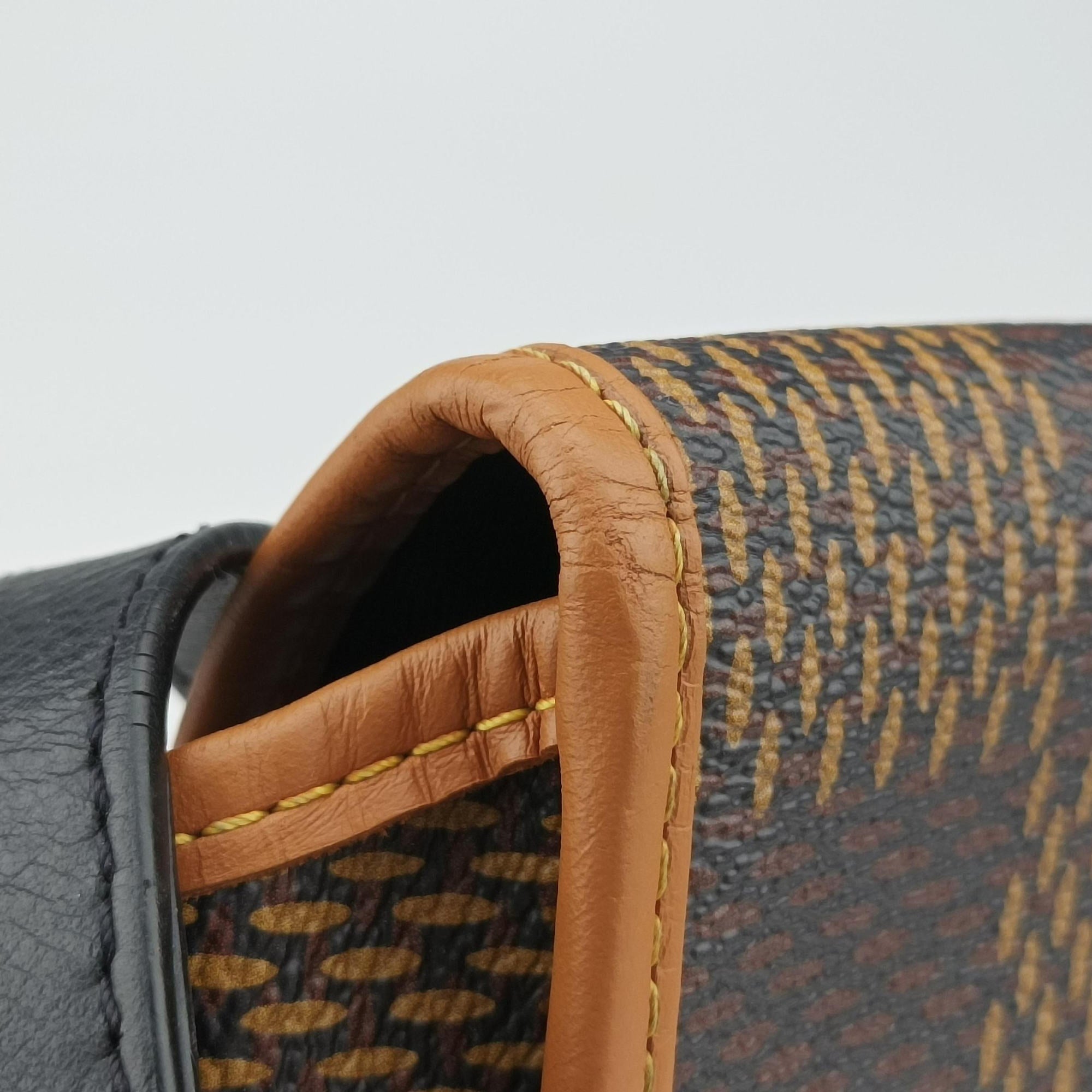 Pre-owned Louis Vuitton Nigo Nano Amazone Messenger Brown×Ebene Monogram Canvas×Damier Giant N40357 shoulderbag | stylenewstar