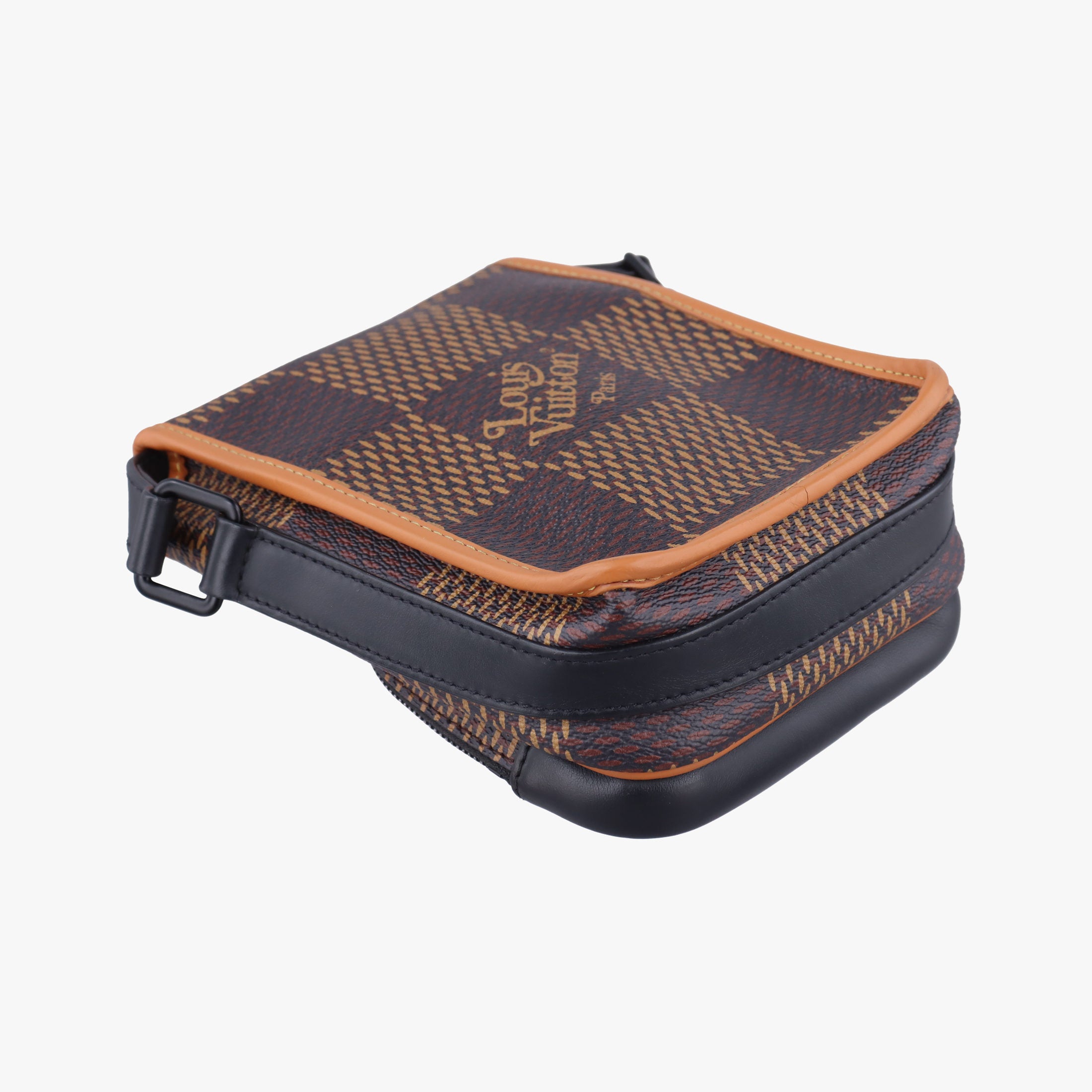 Pre-owned Louis Vuitton Nigo Nano Amazone Messenger Brown×Ebene Monogram Canvas×Damier Giant N40357 shoulderbag | stylenewstar