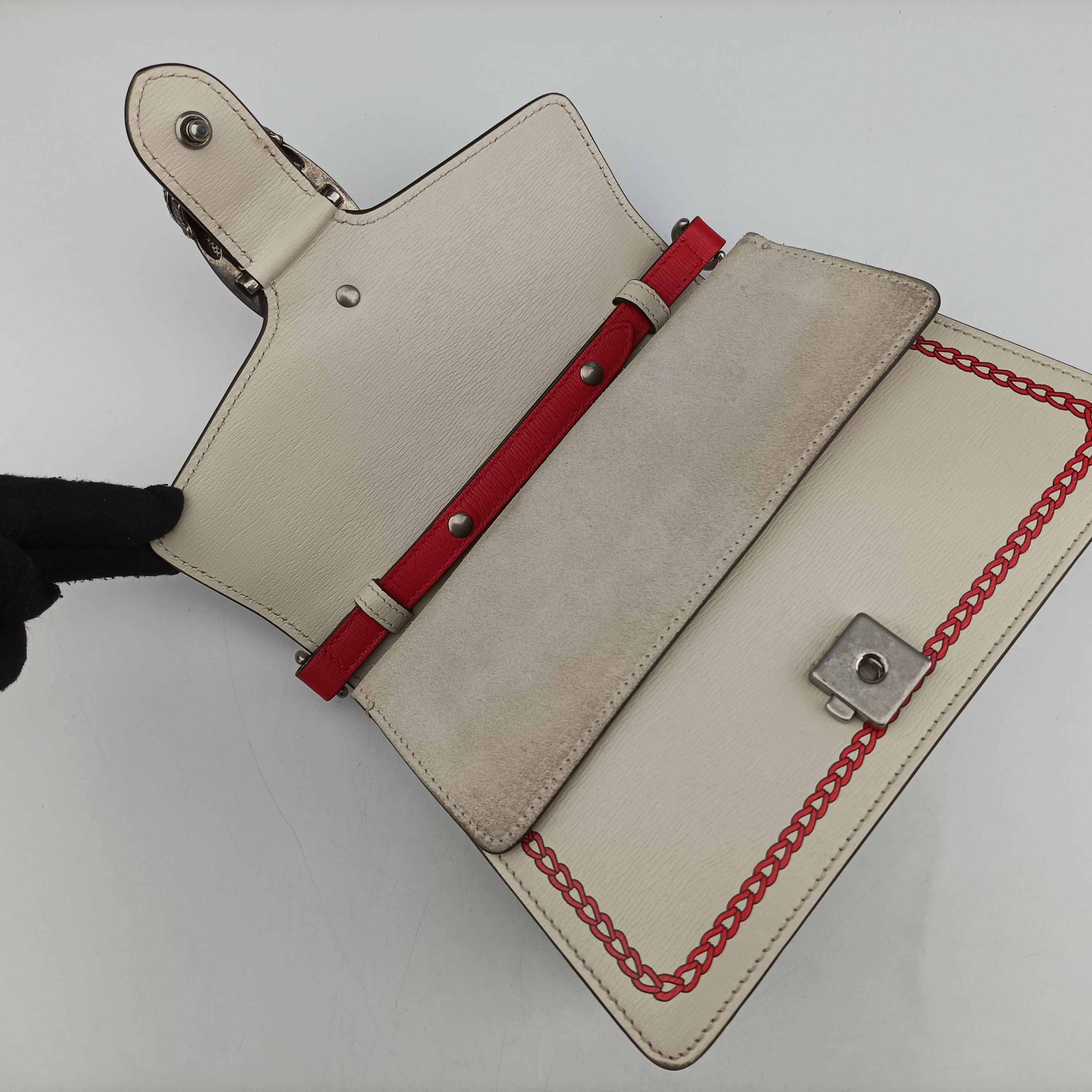 Pre-owned Gucci Dionysus White Leather 739496 shoulderbag | stylenewstar