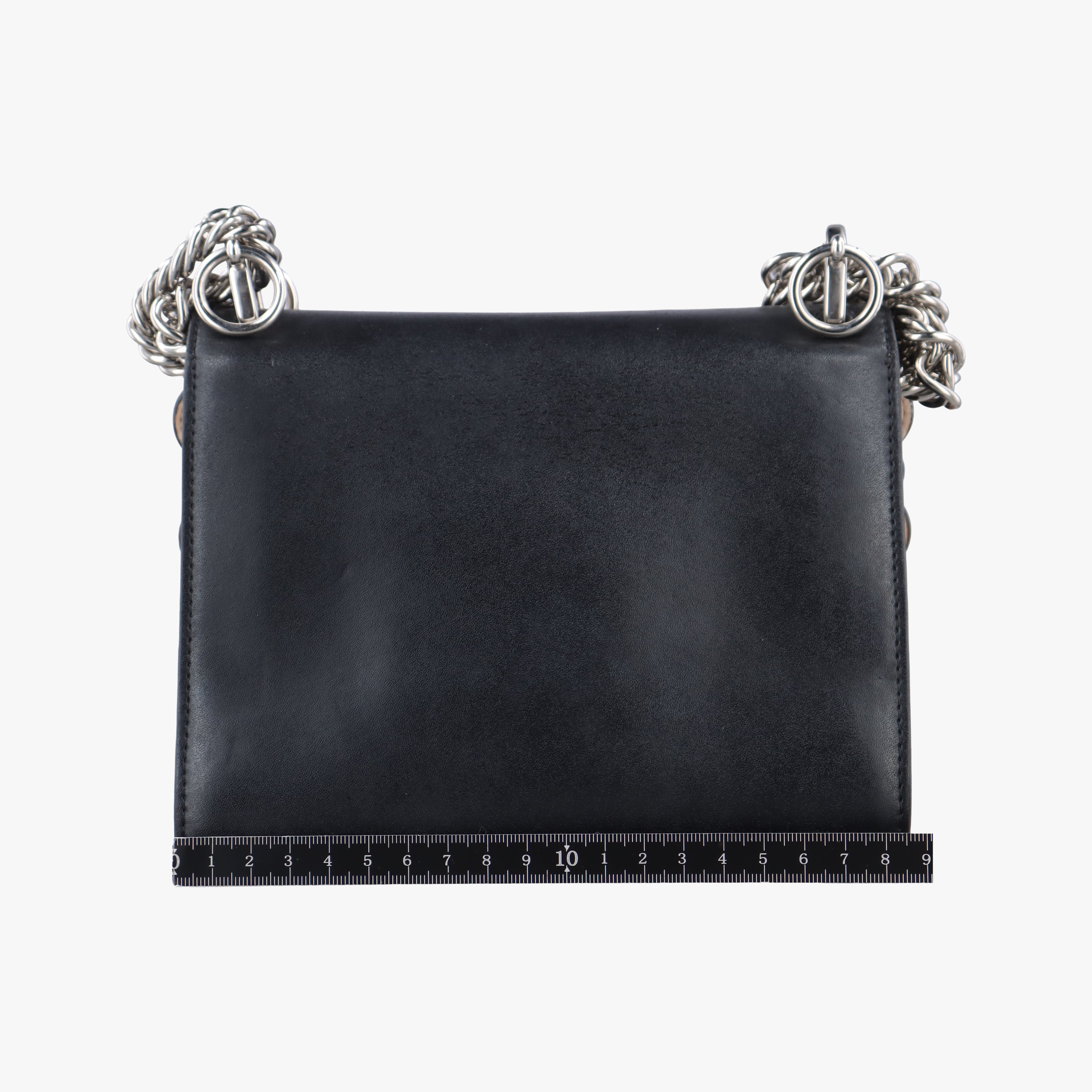 Pre-owned Fendi studded Kan I Black Leather 8M0381 shoulderbag | stylenewstar