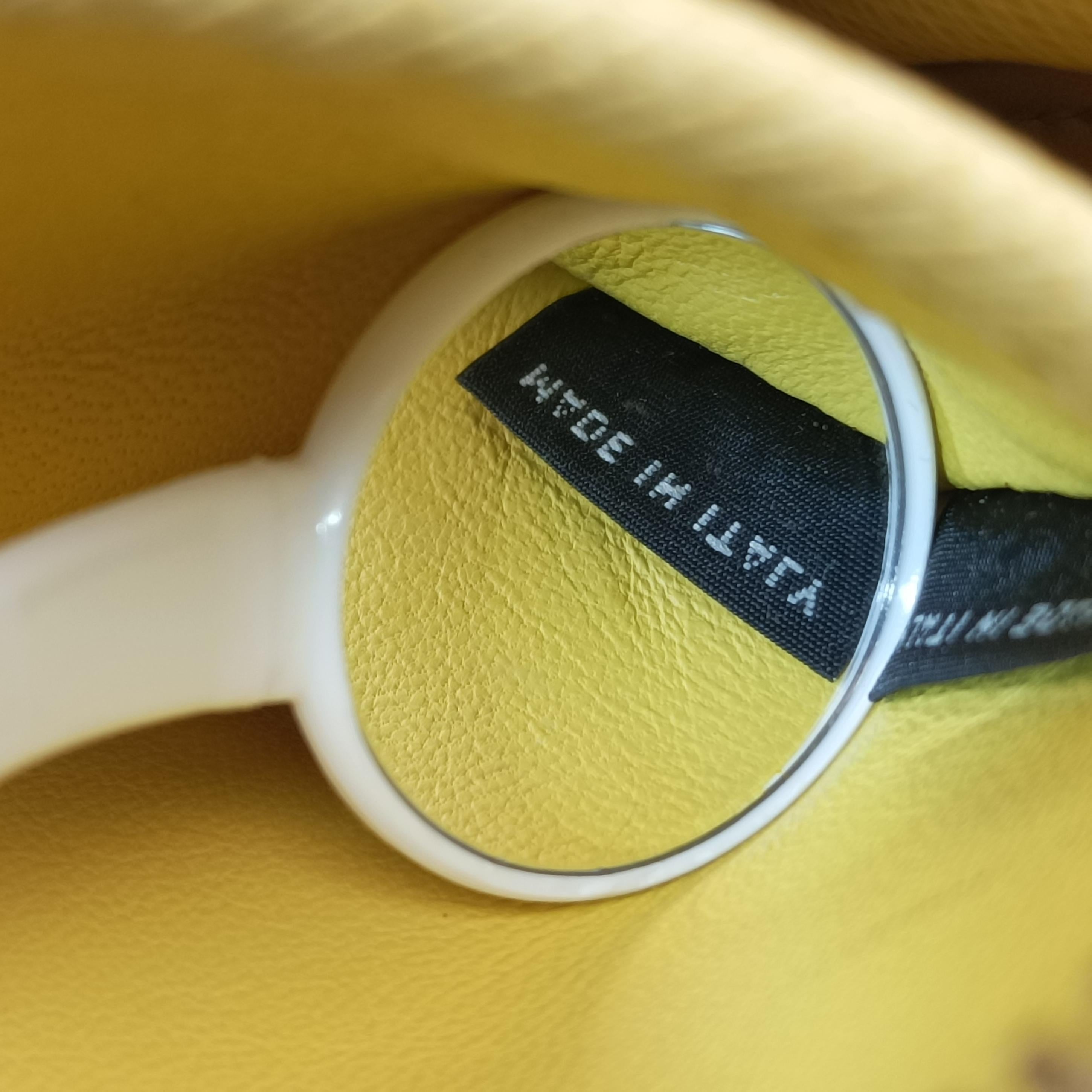 Vintage Prada VITELLO PHENIX camera bag yellow×white SAFFIANO Leather BP0618 shoulderbag | stylenewstar