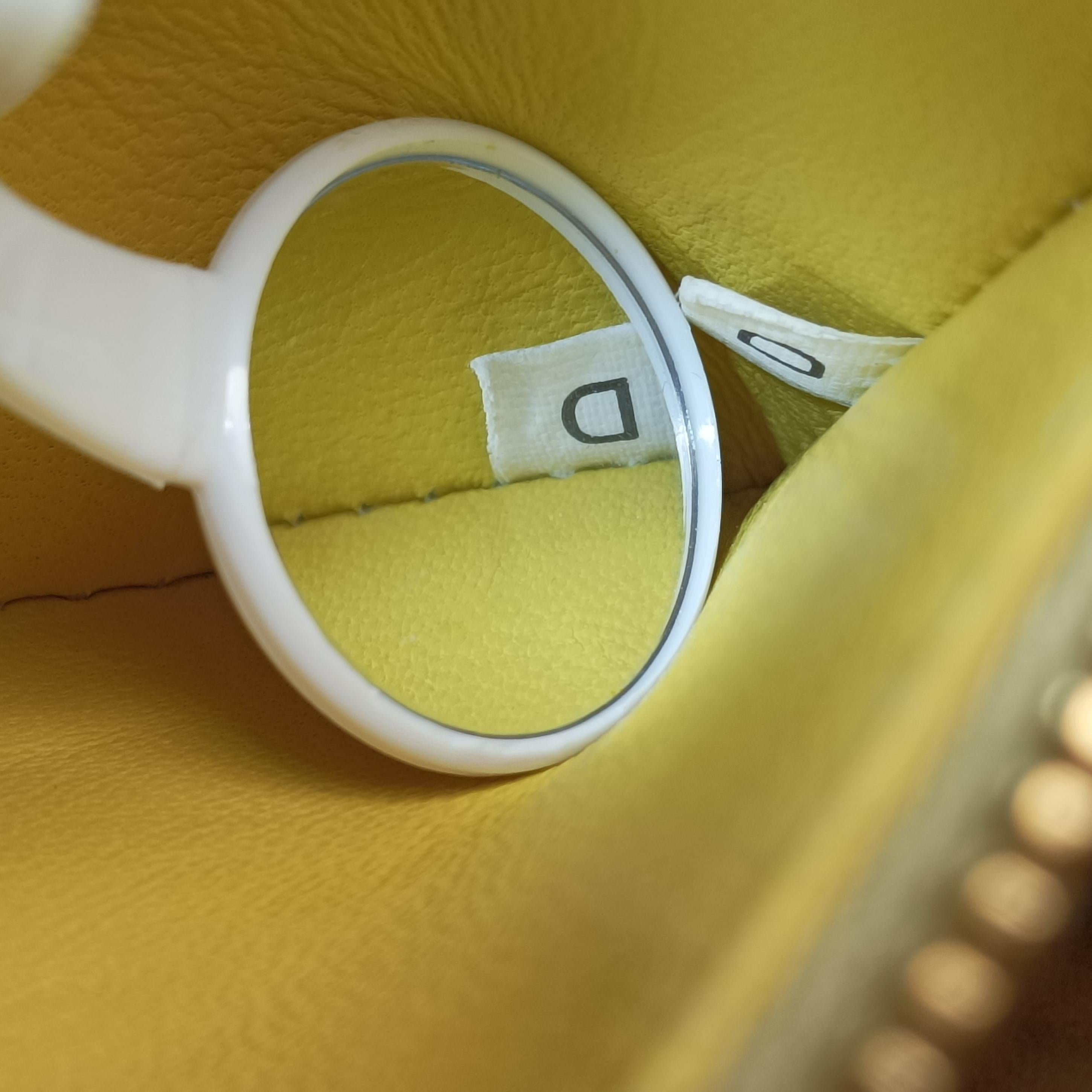 Vintage Prada VITELLO PHENIX camera bag yellow×white SAFFIANO Leather BP0618 shoulderbag | stylenewstar