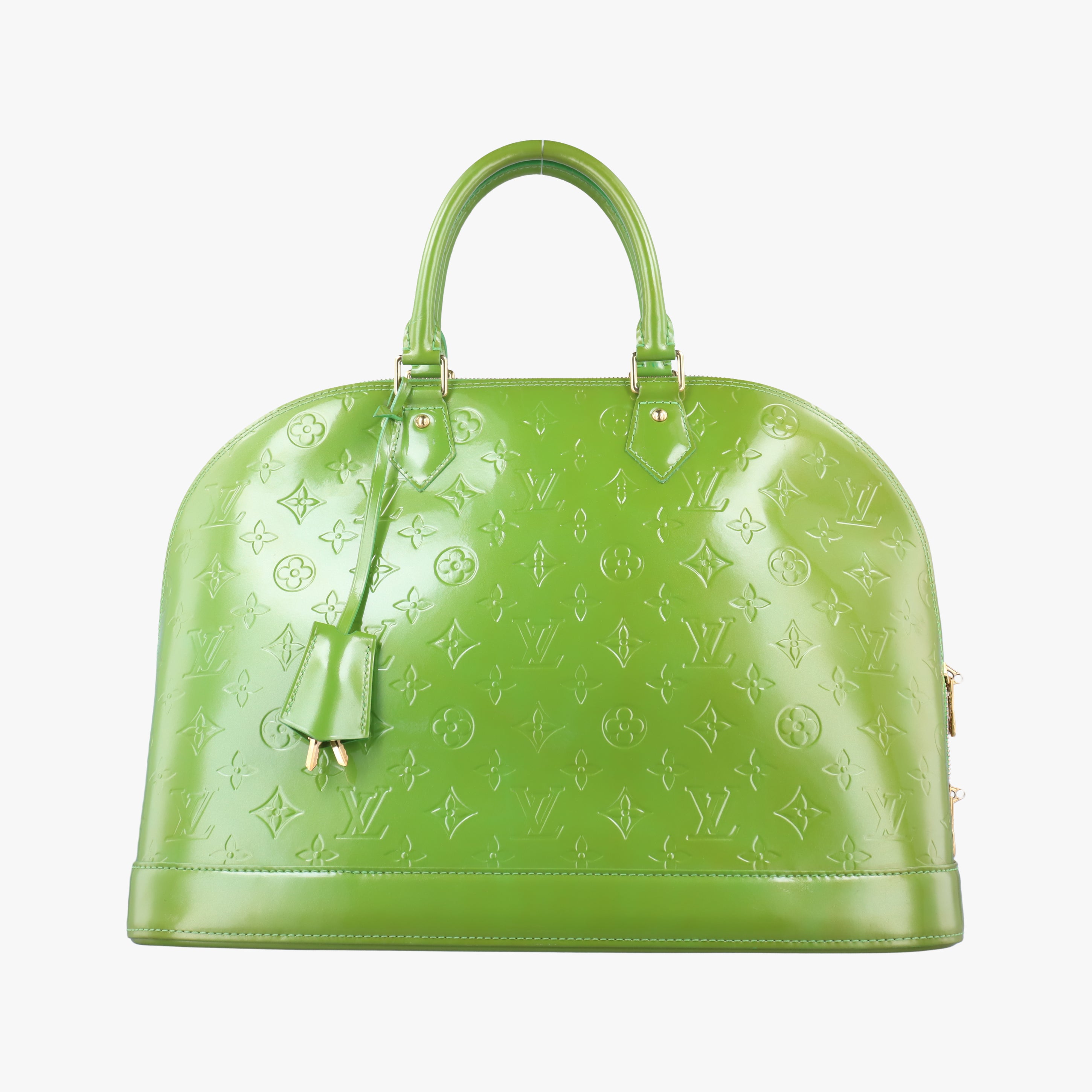 Pre-owned Louis Vuitton Alma GM green Vernis  handbag | stylenewstar