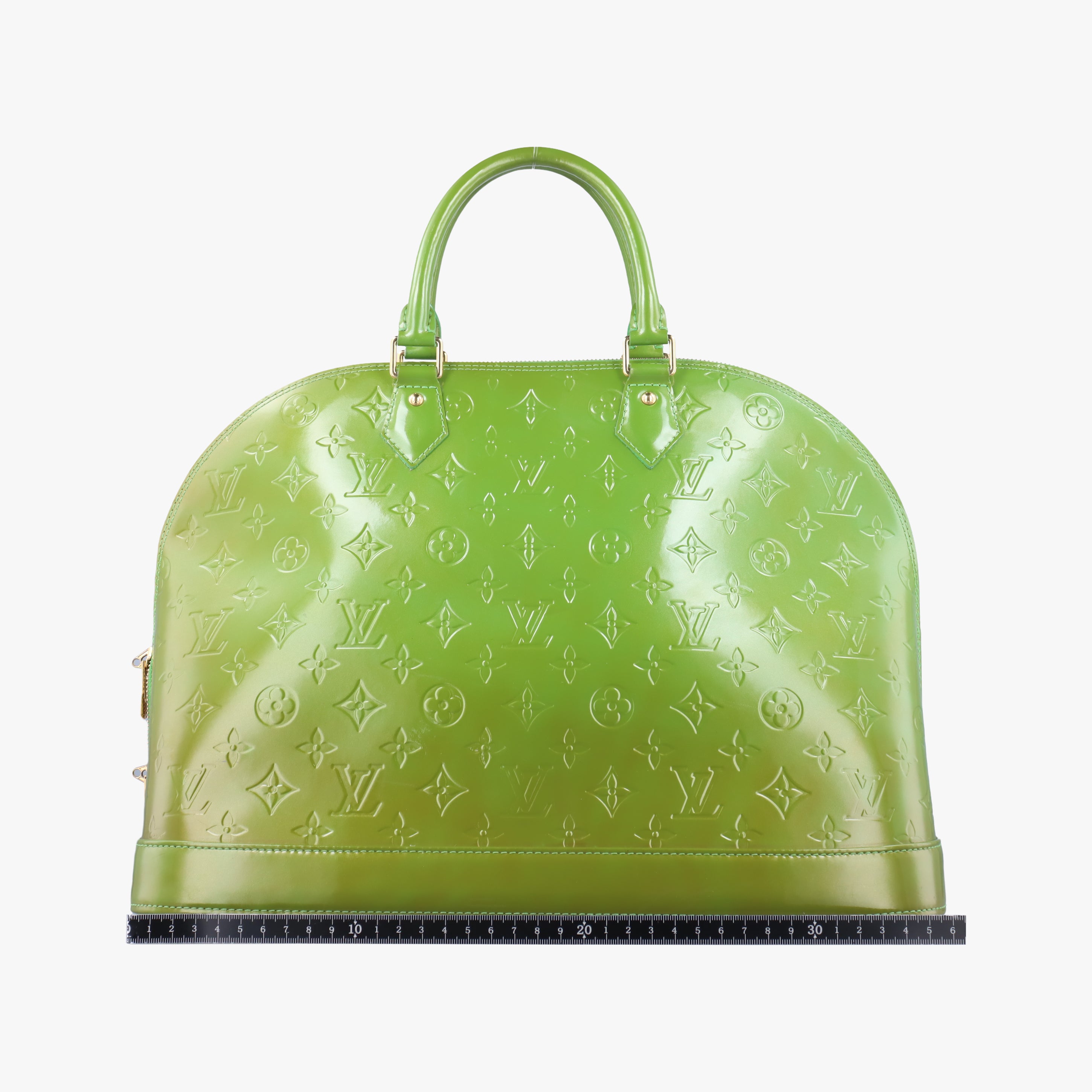 Pre-owned Louis Vuitton Alma GM green Vernis  handbag | stylenewstar