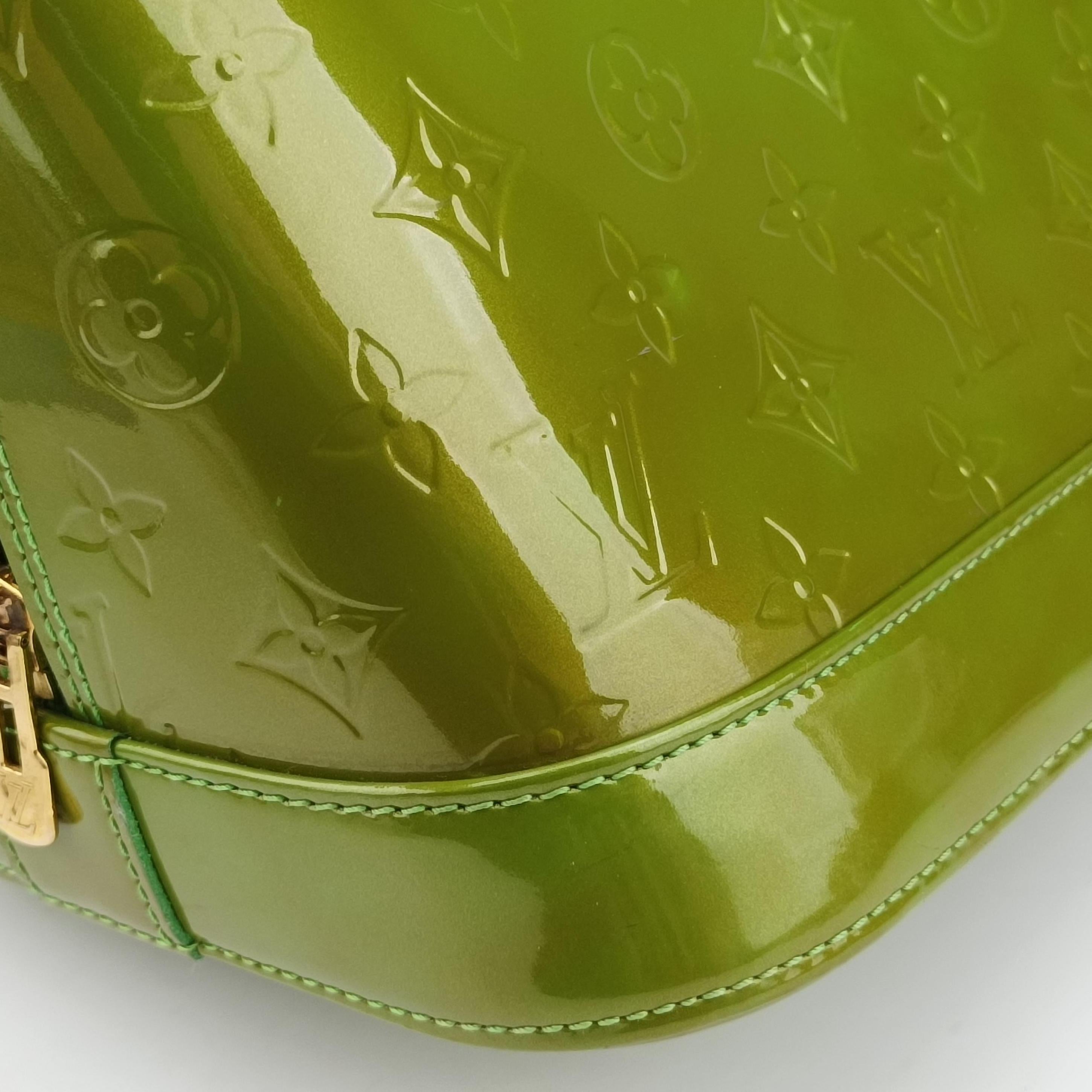 Pre-owned Louis Vuitton Alma GM green Vernis  handbag | stylenewstar