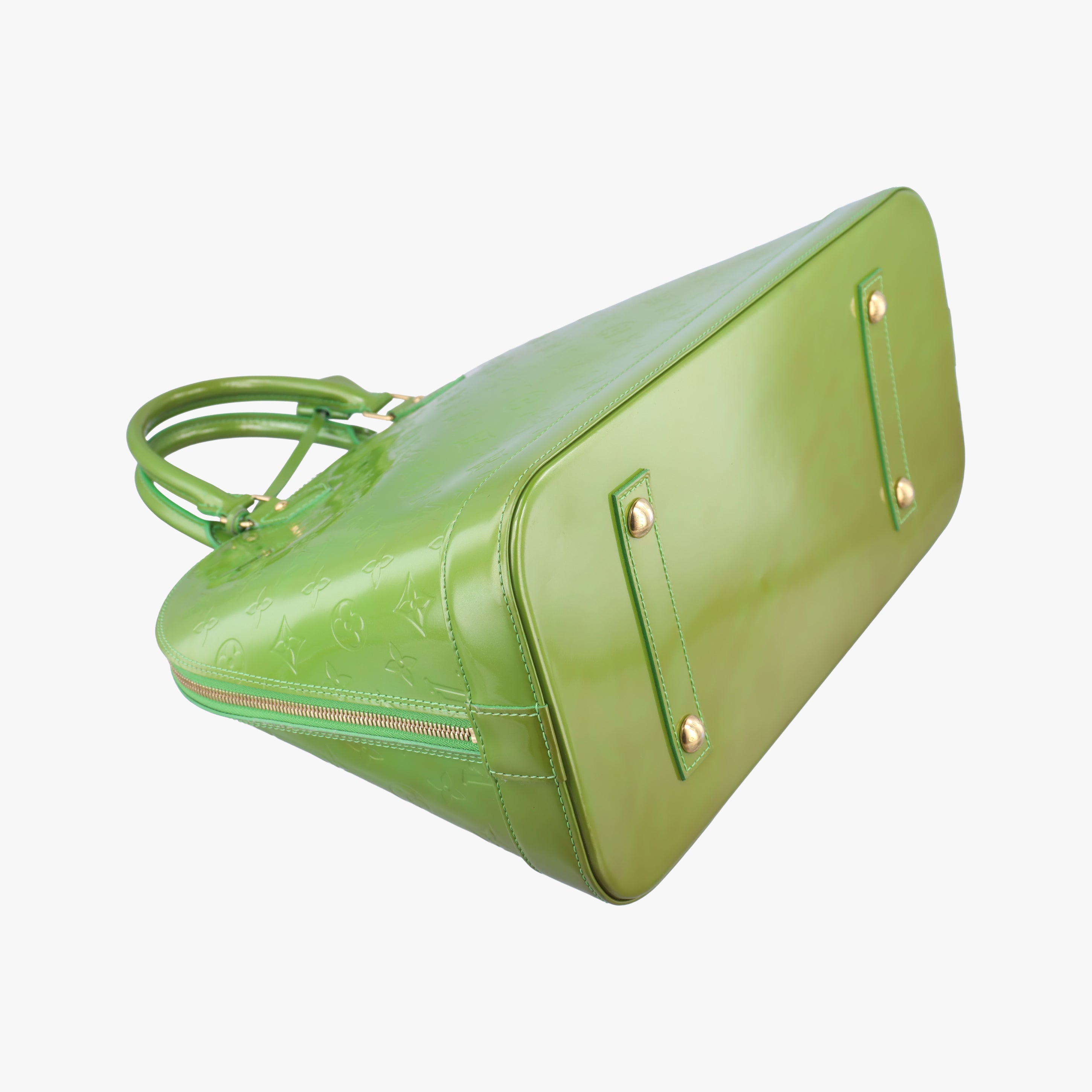 Pre-owned Louis Vuitton Alma GM green Vernis  handbag | stylenewstar