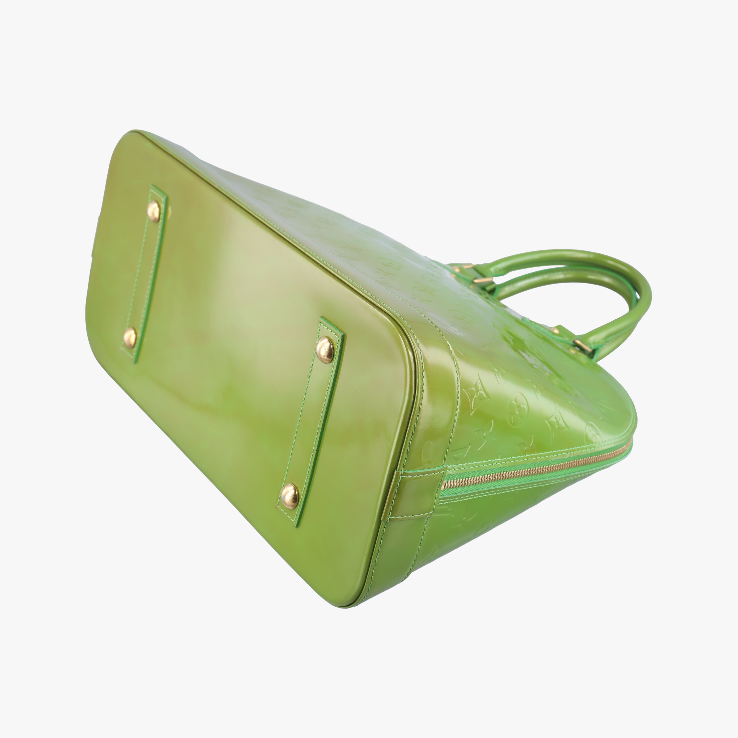 Pre-owned Louis Vuitton Alma GM green Vernis  handbag | stylenewstar