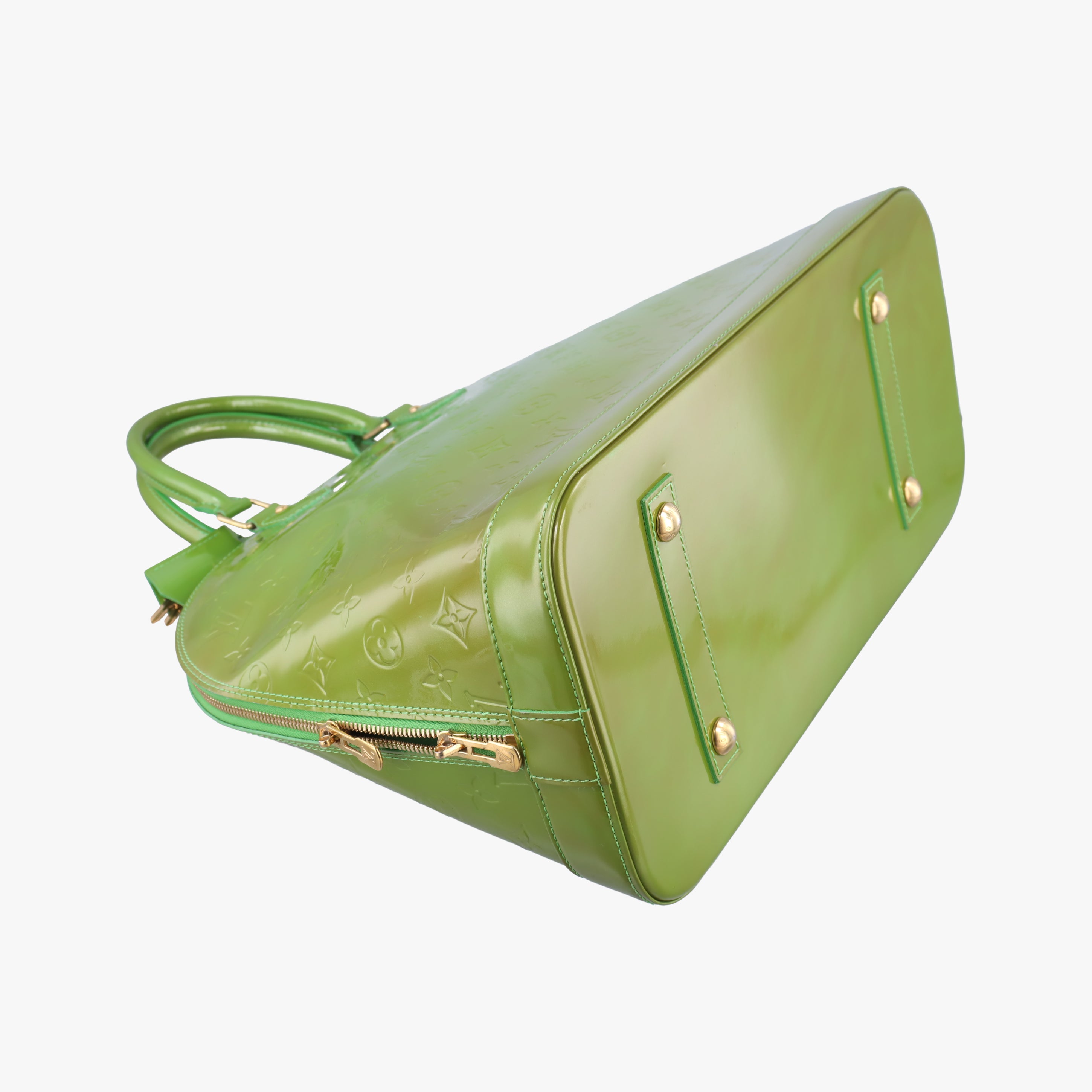 Pre-owned Louis Vuitton Alma GM green Vernis  handbag | stylenewstar