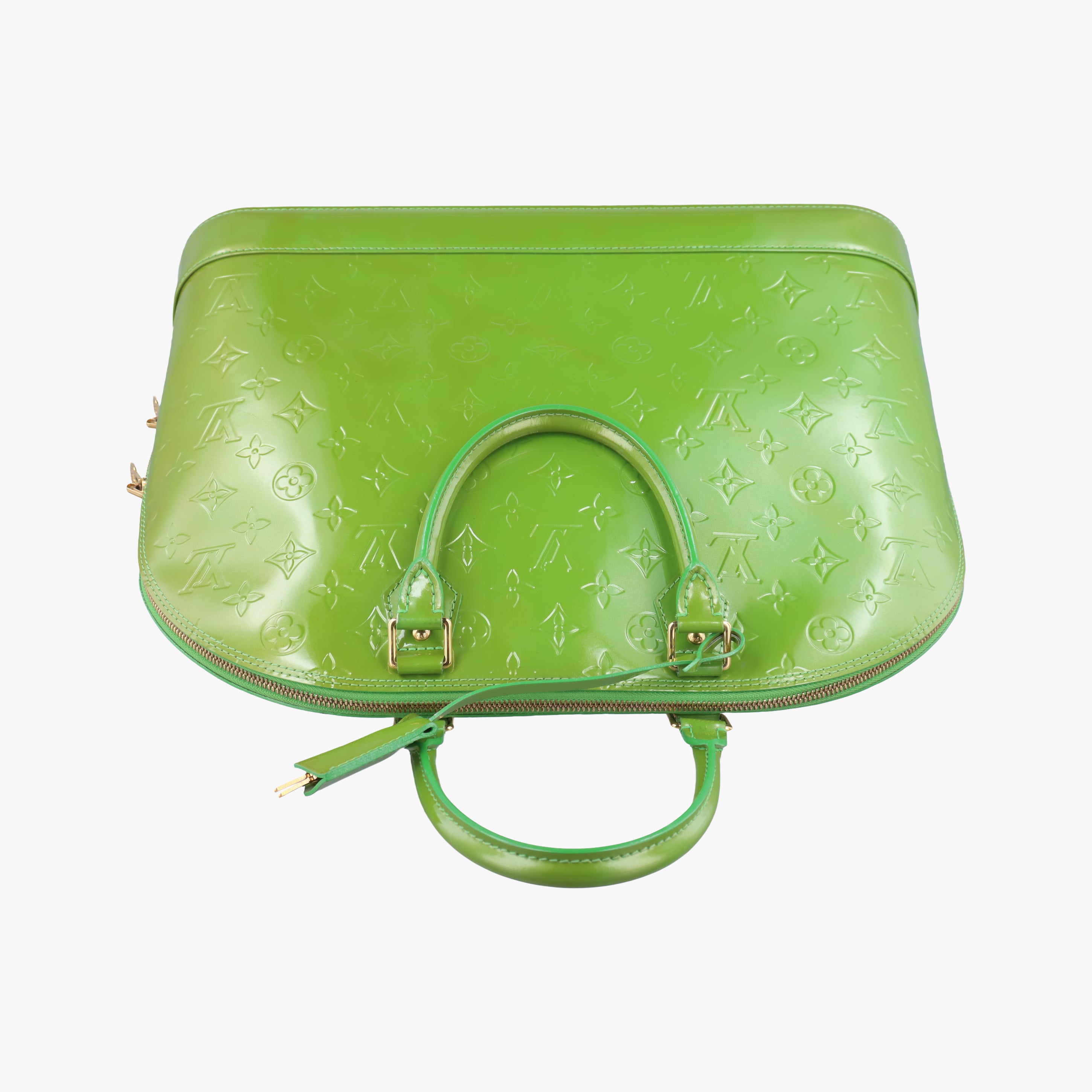 Pre-owned Louis Vuitton Alma GM green Vernis  handbag | stylenewstar