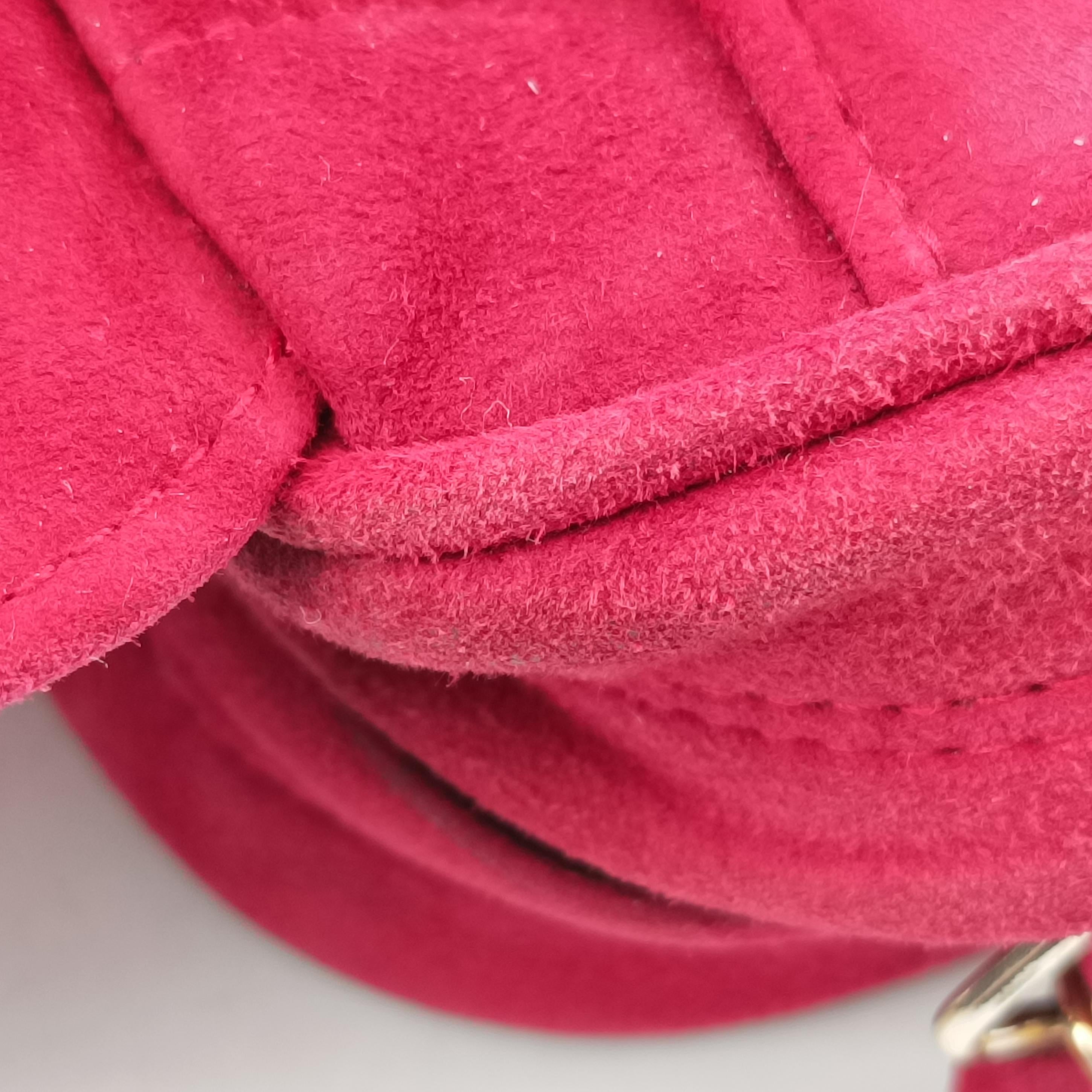 Pre-owned Chanel Vintage Front Pocket Camera Red suede  shoulderbag | stylenewstar