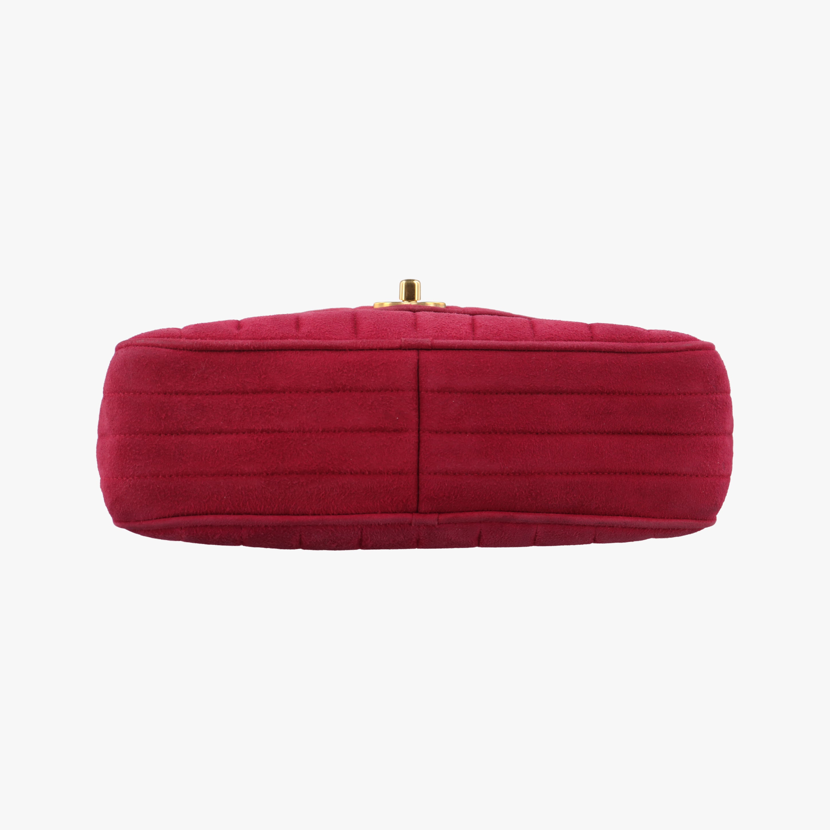Pre-owned Chanel Vintage Front Pocket Camera Red suede  shoulderbag | stylenewstar
