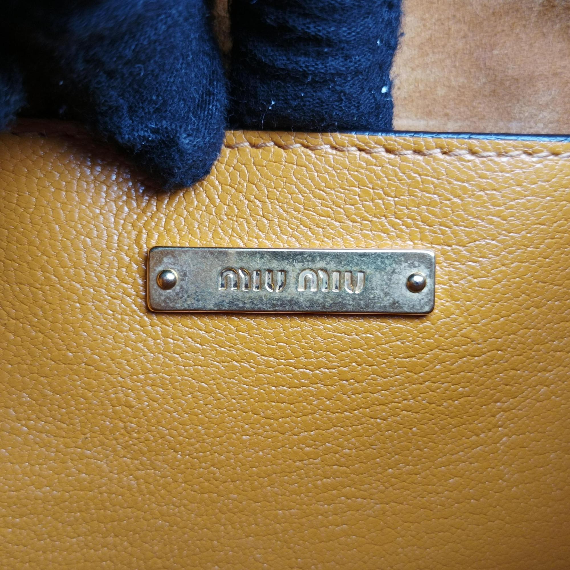 Pre-owned Miu Miu Miu Lady Yellow×multicolor Leather  shoulderbag | stylenewstar