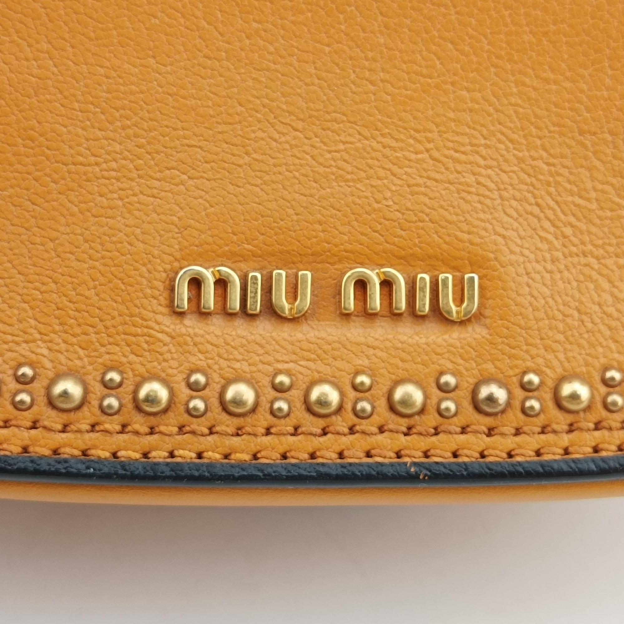 Pre-owned Miu Miu Miu Lady Yellow×multicolor Leather  shoulderbag | stylenewstar