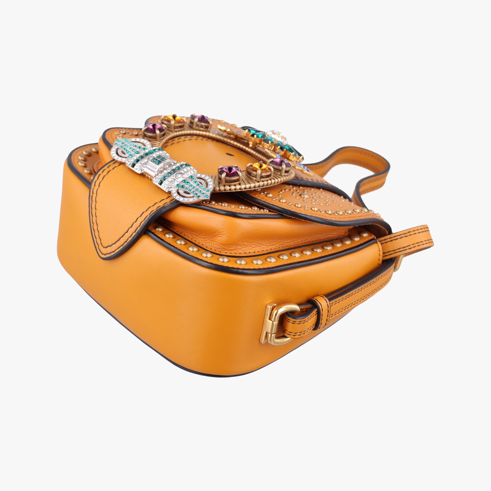 Pre-owned Miu Miu Miu Lady Yellow×multicolor Leather  shoulderbag | stylenewstar