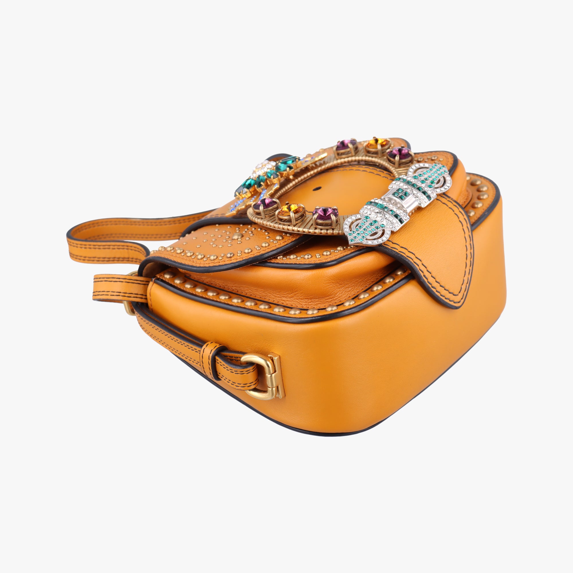 Pre-owned Miu Miu Miu Lady Yellow×multicolor Leather  shoulderbag | stylenewstar