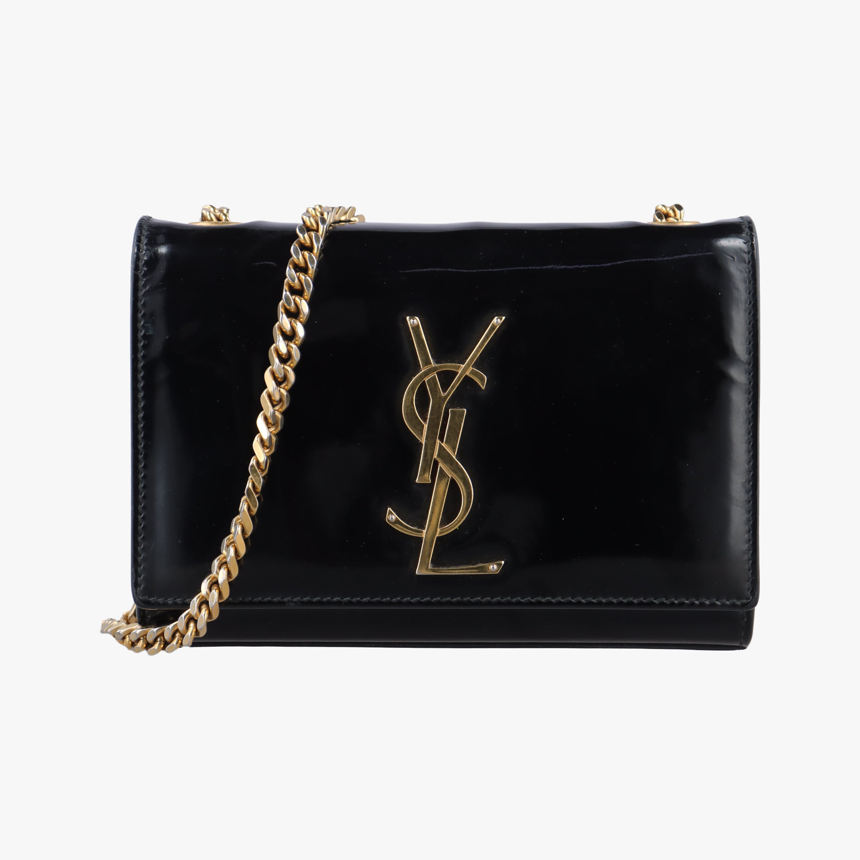 Secondhand Yves Saint Laurent KATE Black Enamel 354121 shoulderbag | stylenewstar