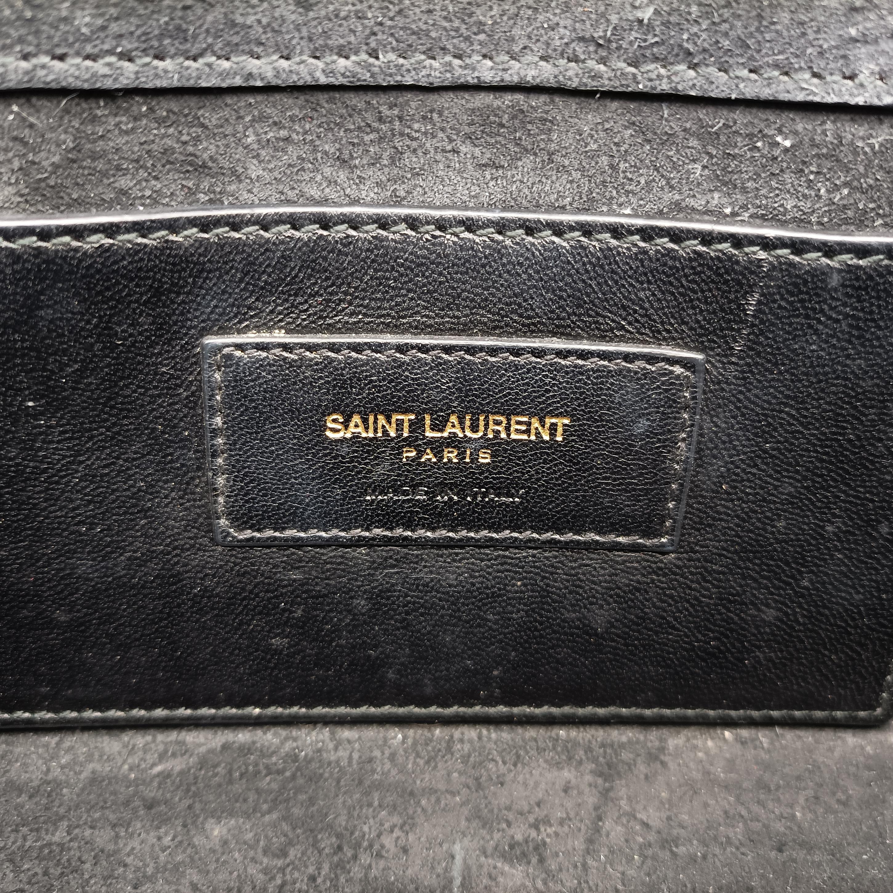 Secondhand Yves Saint Laurent KATE Black Enamel 354121 shoulderbag | stylenewstar