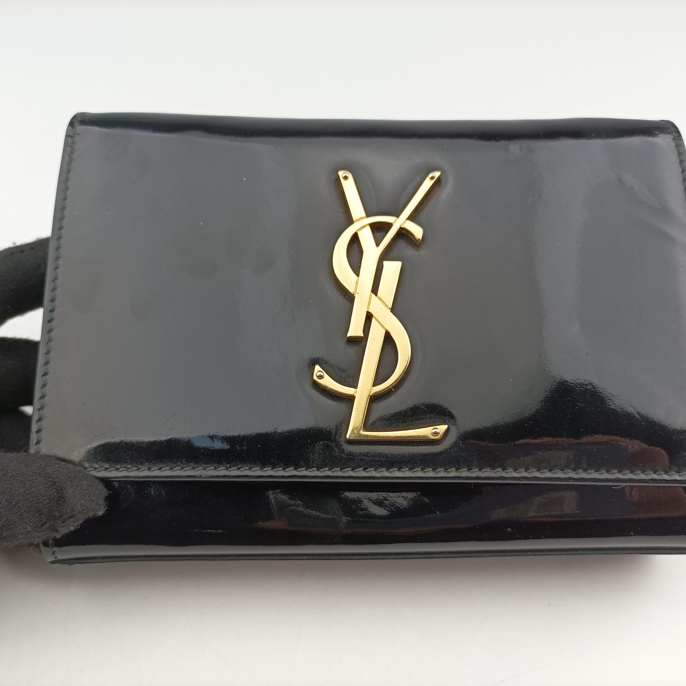Secondhand Yves Saint Laurent KATE Black Enamel 354121 shoulderbag | stylenewstar