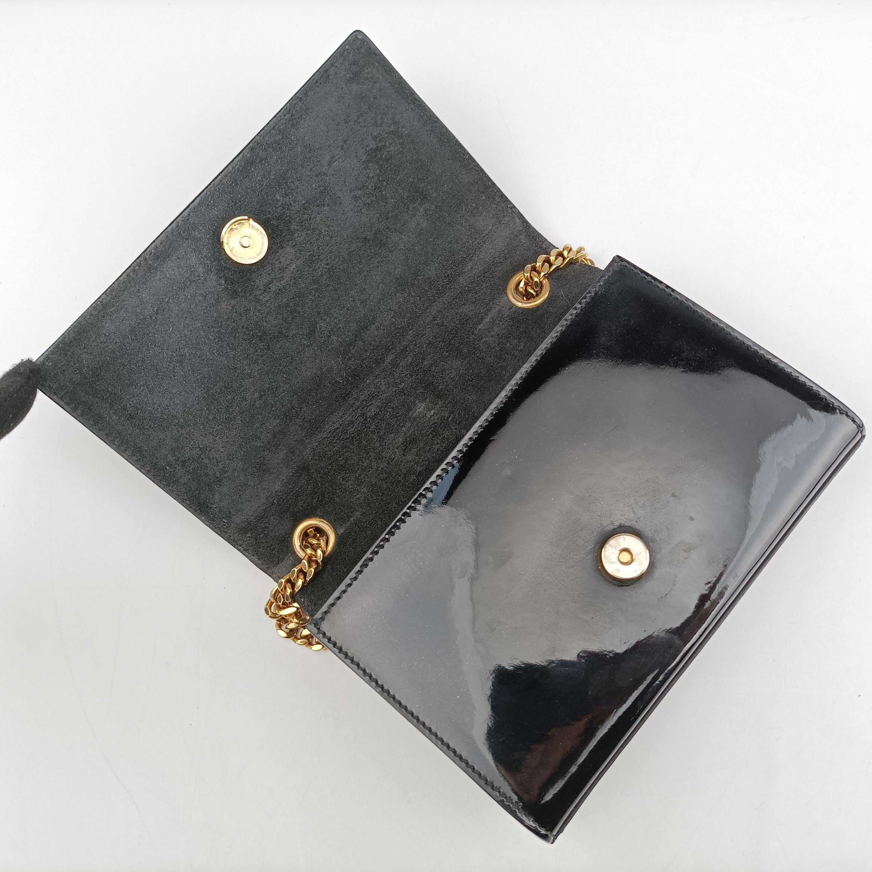 Secondhand Yves Saint Laurent KATE Black Enamel 354121 shoulderbag | stylenewstar