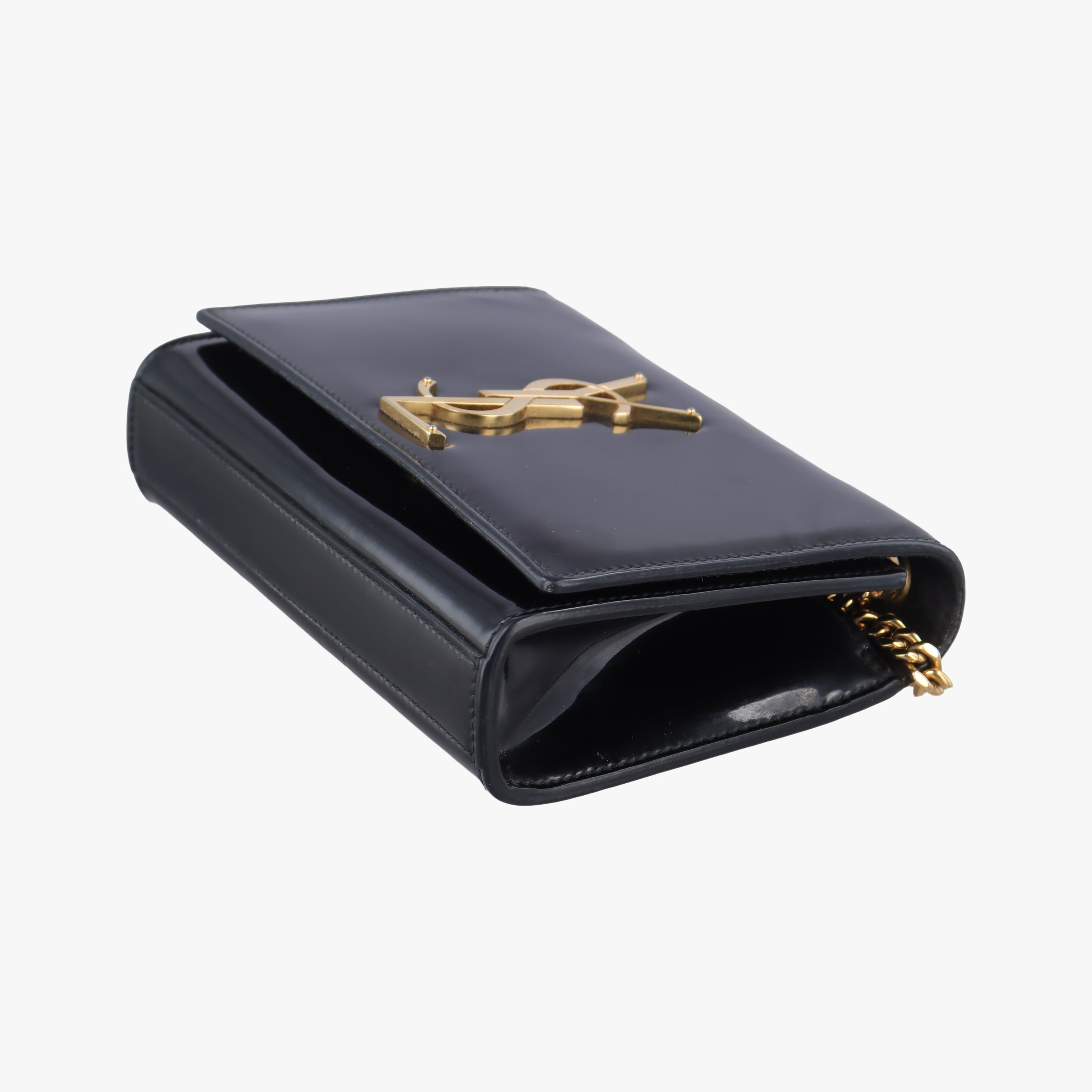 Secondhand Yves Saint Laurent KATE Black Enamel 354121 shoulderbag | stylenewstar