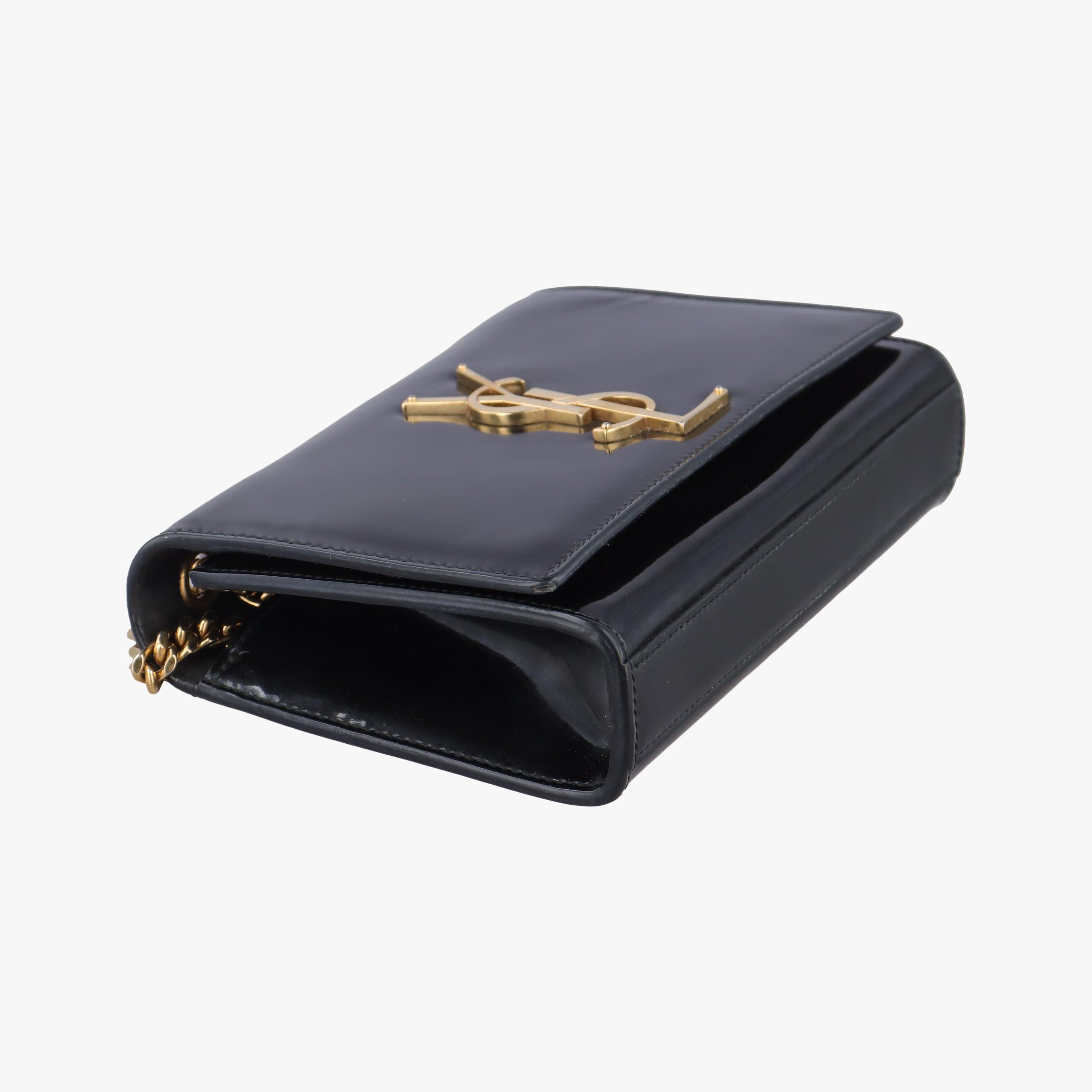 Secondhand Yves Saint Laurent KATE Black Enamel 354121 shoulderbag | stylenewstar